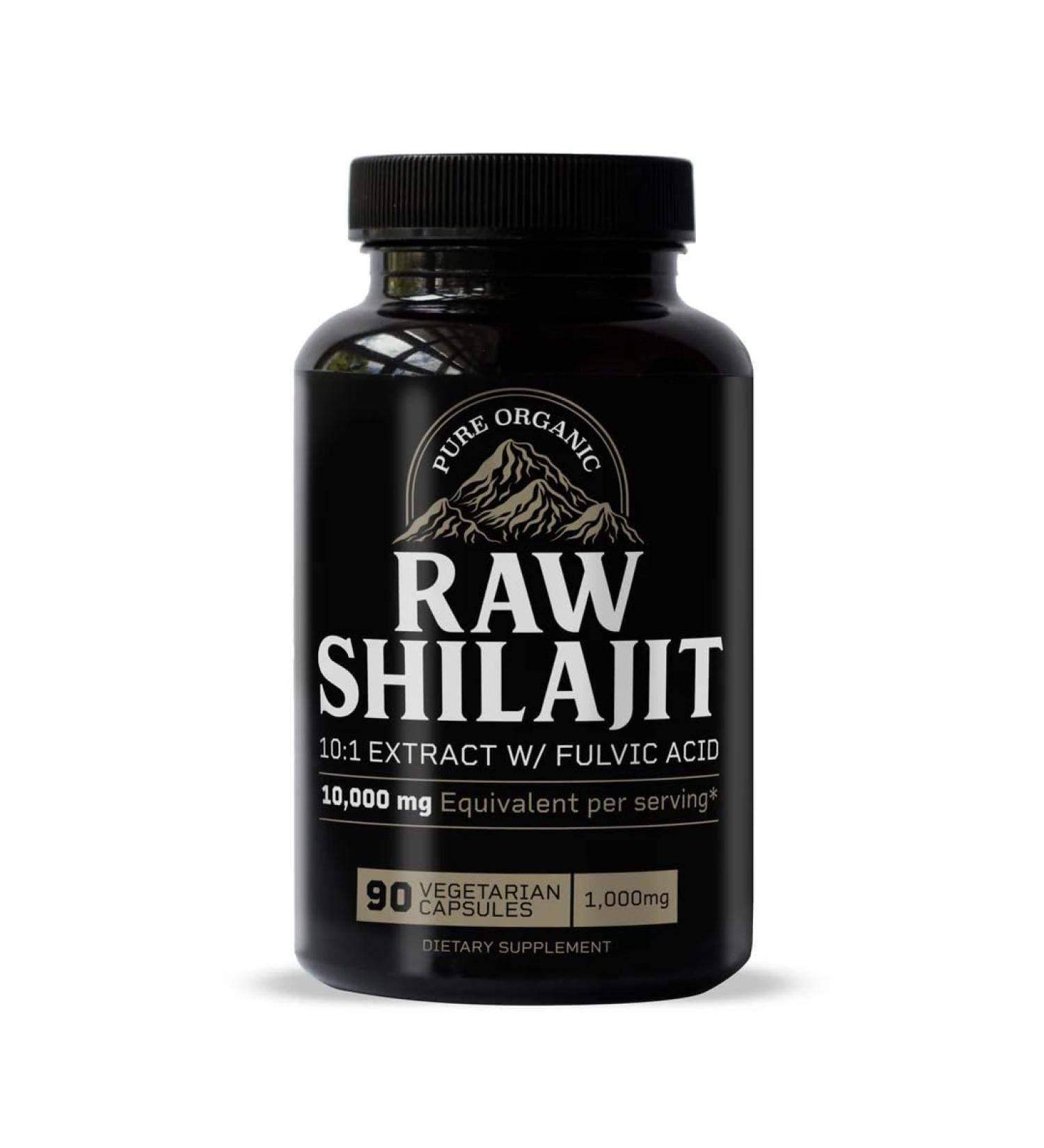 Raw Shilajit Capsules for Men | 10 000mg Pure Himalayan Shilajit with Fulvic Acid & Trace Minerals | Natural Energy Focus & Immune Support | 90 Ct - Buy Online on GoSupps.com