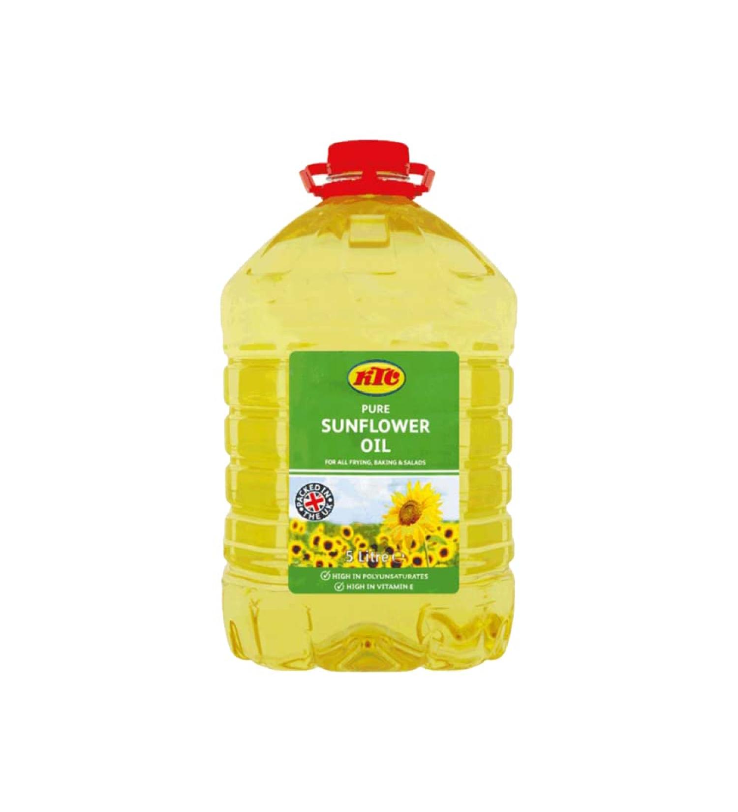 veenas KTC Sunflower Oil | 5L | Cooking Oil | Sunflower Seed Oil | Deep or Shallow Frying Oil | For Nutritious Diet |Vegan | Gluten-Free |Bulk Bottle - Buy Online on GoSupps.com