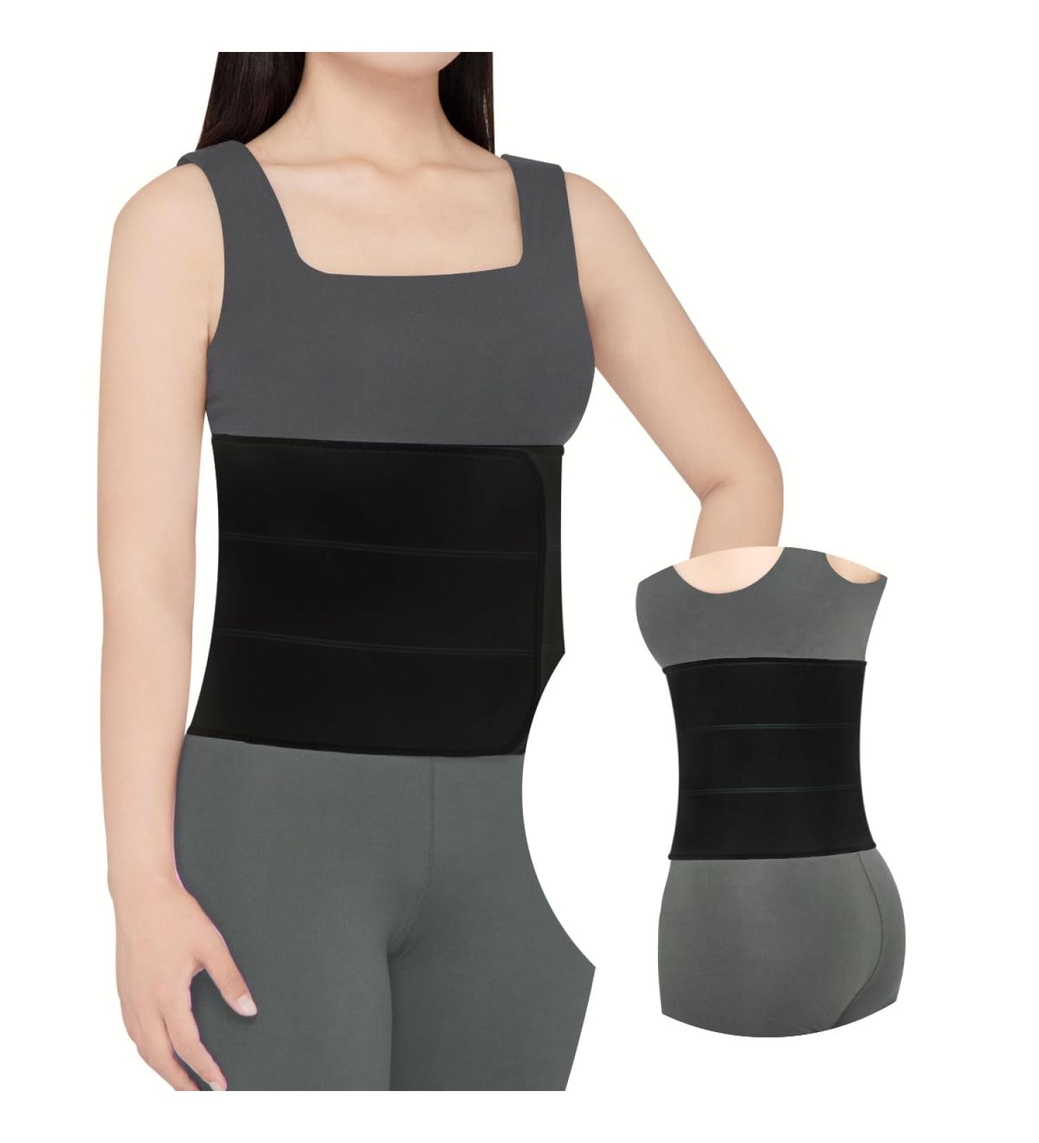Pauline Abdominal Binder | Post Surgery Compression Support | Latex-Free Stomach Wrap for Hernia & Tummy Tuck | Breathable 3 Panel Belly Band (30-45 Black - Buy Online on GoSupps.com