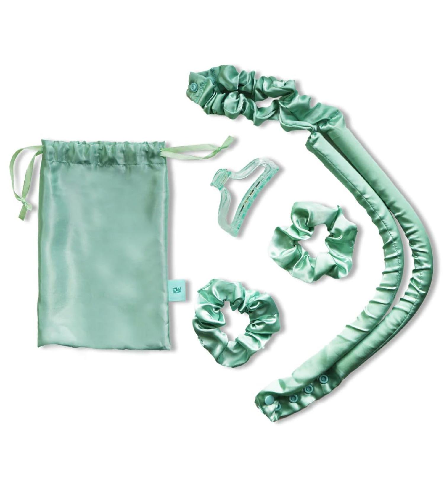 Satin Heatless Curlers Set - Easy-To-Use 4-Piece Hair Curlers for Women & Teenage Girls - No Heat Curling Headband Gift with Scrunchies, Claw Clip & Padded Rod - Buy Online on GoSupps.com