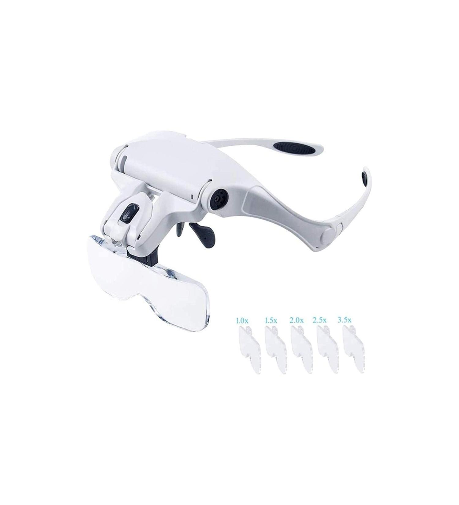 Headband Magnifier Head MountLighted Magnifying Glasses Hands Free Headband Magnifier with LED Light 1X to 3.5X Zoom with 5 Detachable Lenses Head-Mounted Magnifier for Reading Jewelry Loupe Watc - Buy Online on GoSupps.com