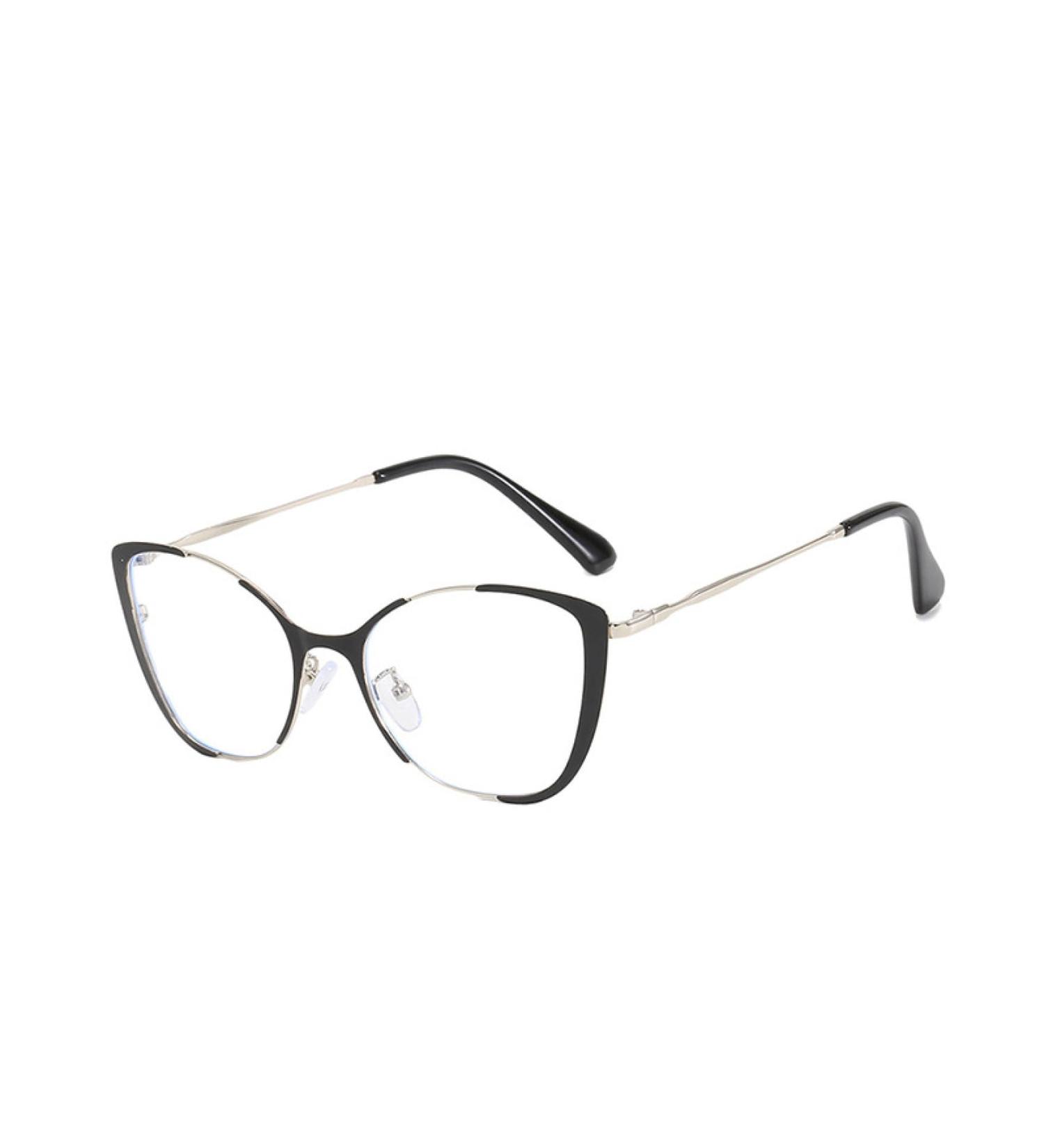 SERONI Vintage Metal Cat Eye Glasses - Blue Light Blocking Anti UV for Men & Women | 59mm Black-Silver - Buy Online on GoSupps.com
