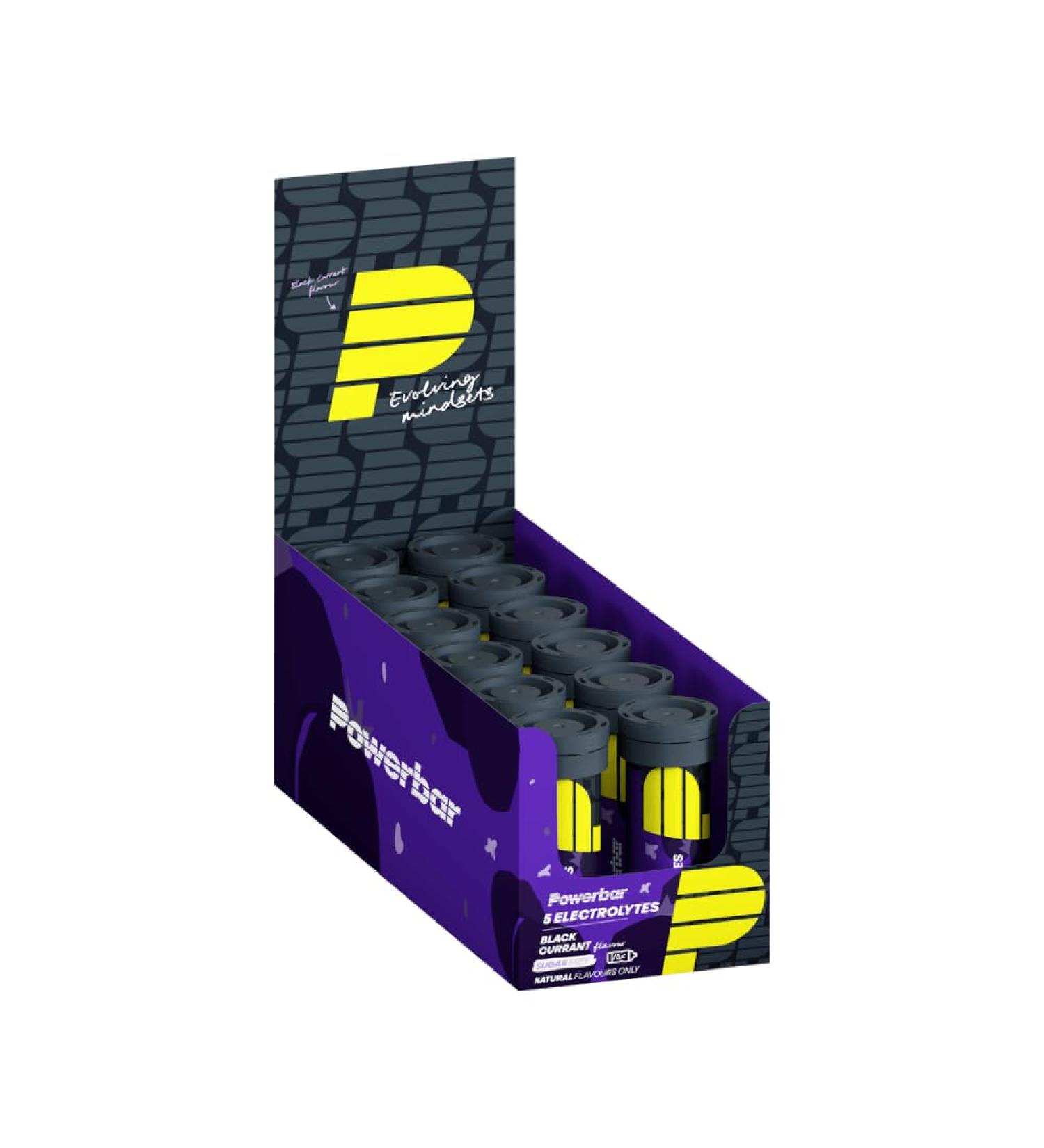 Powerbar 5 Electrolytes Black Currant 12x10Tabs - Tablettes effervescentes fournissant les lectrolytes Black Currant Unique - Buy Online on GoSupps.com