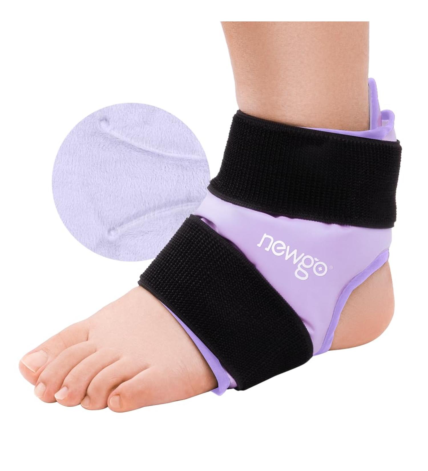 Newgo Fleece Ankle Cooling Pads & Belt | Pain Relief Socks for Swelling & Injuries - Violet Purple - Buy Online on GoSupps.com