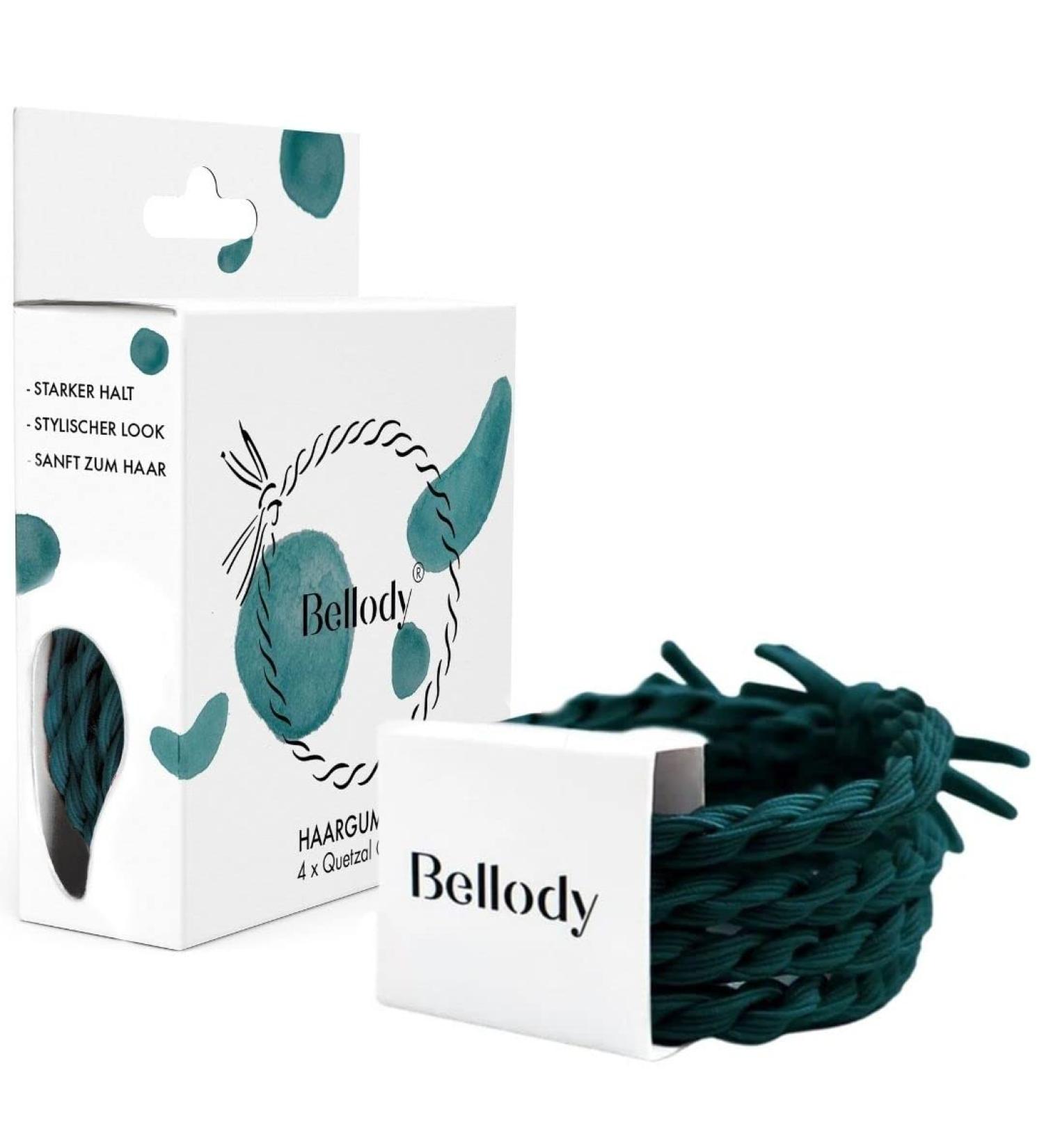 Bellody Original Hair Tie - Stylish Braided Hair Tie (4-Pack) in Quetzal Green | Strong Hold Women's Hair Accessories - Buy Online on GoSupps.com