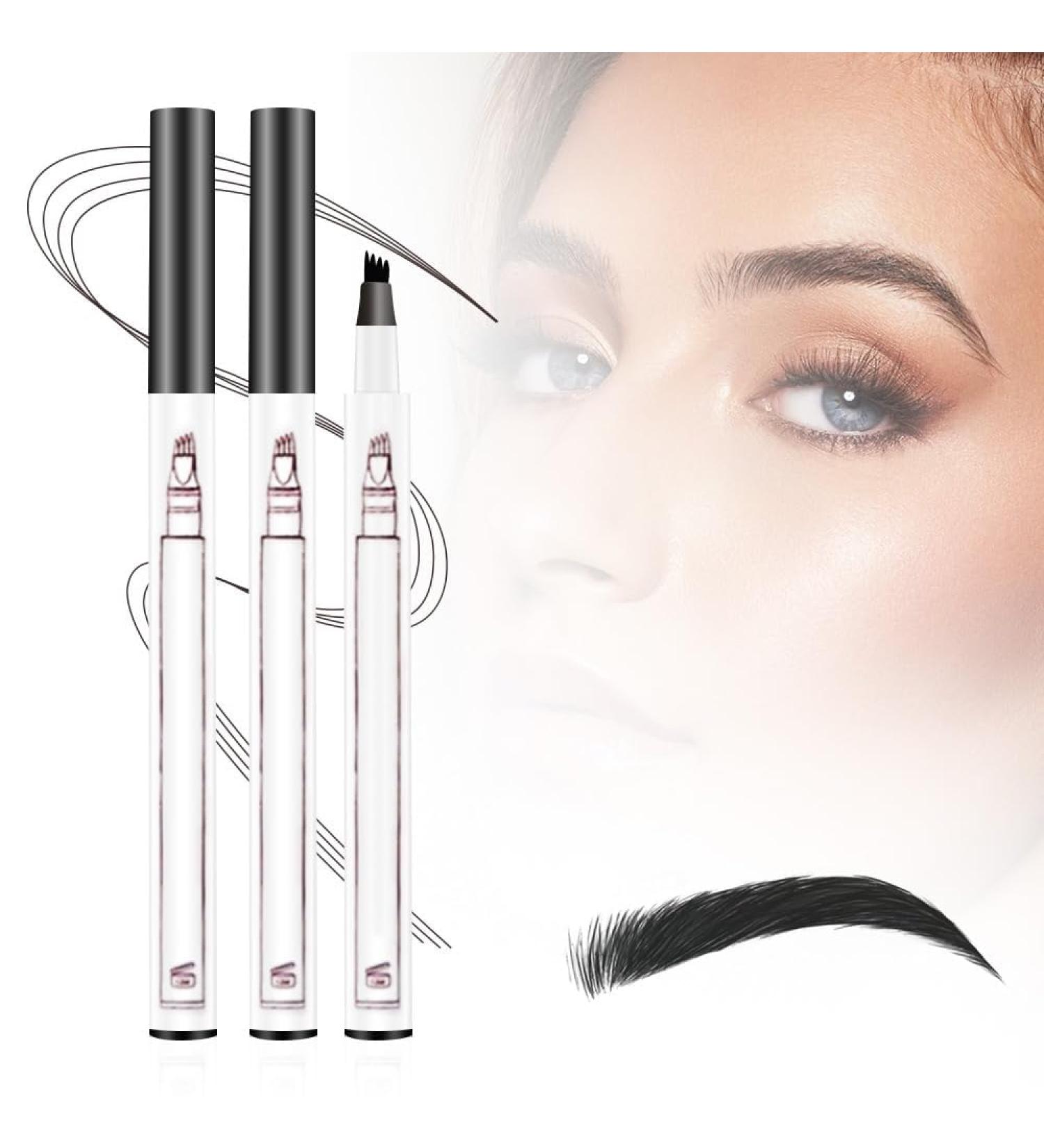 JIGCEN 2PCS 3D Magic Microblading Eyebrow Pencil 2024 New 4 Head Split Waterproof Long lasting Wild Eyebrow Pencil (Black) - Buy Online on GoSupps.com