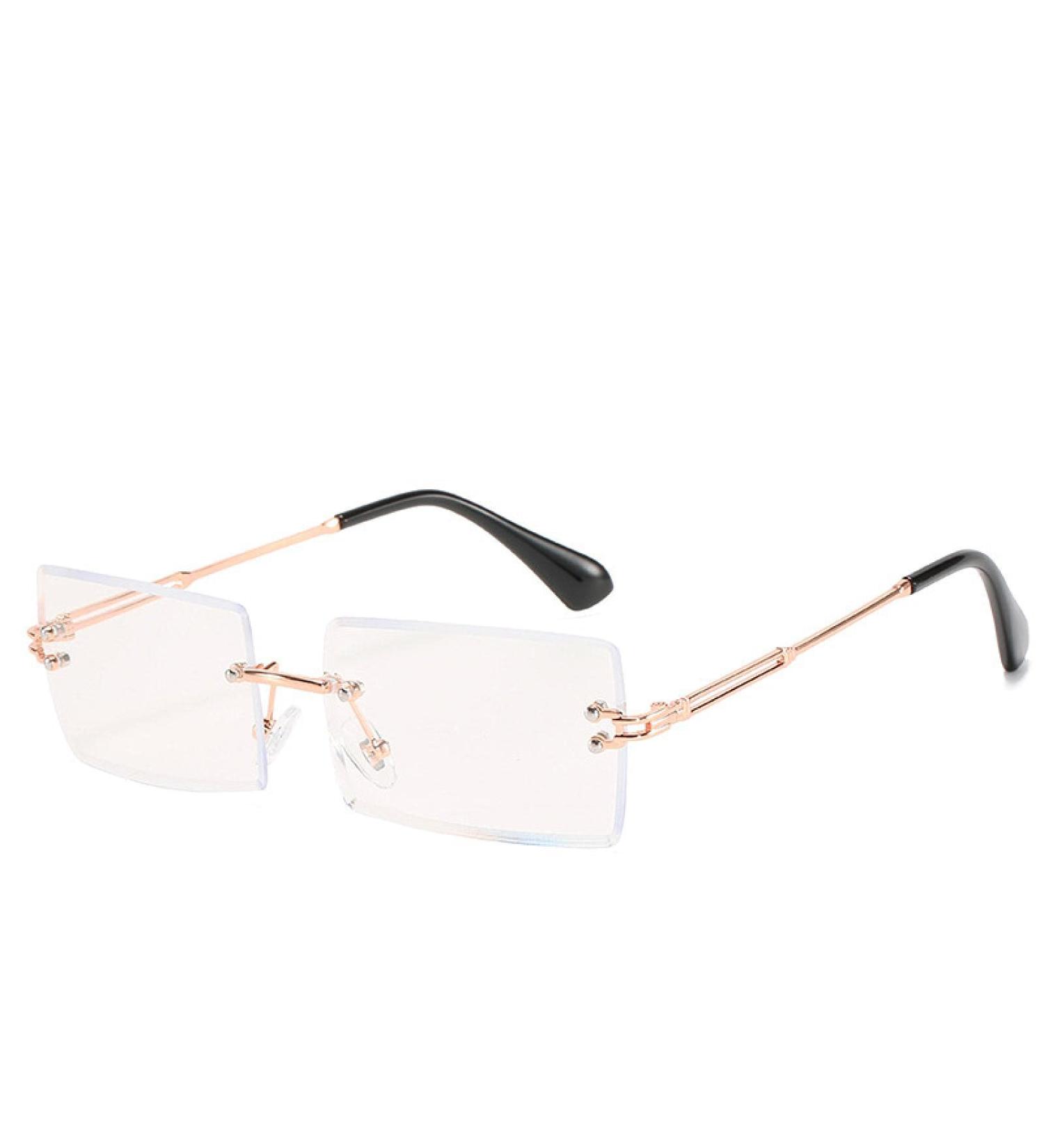 KDOQ Rimless Square Anti Blue Light Glasses - Eye Strain Relief for Men & Women - Rose Gold International Shipping Available - Buy Online on GoSupps.com