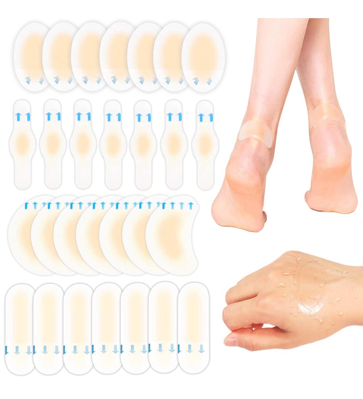 28Pcs Waterproof Blister Bandages for Foot, Toe, Fingers - Gel Guard Blister Pads for Heel & Forefoot - Buy Online on GoSupps.com