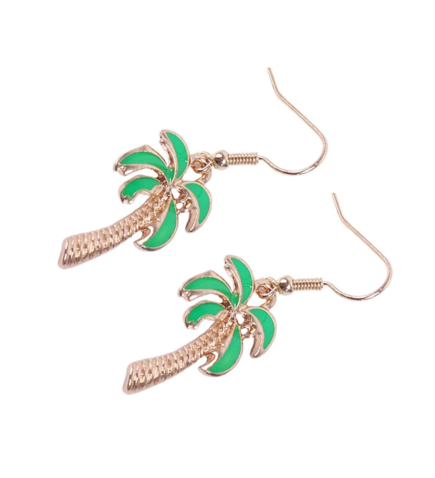 Korean Green Dangle Post Earrings for Women - Delicate Ear Drop Jewelry - Buy Online on GoSupps.com