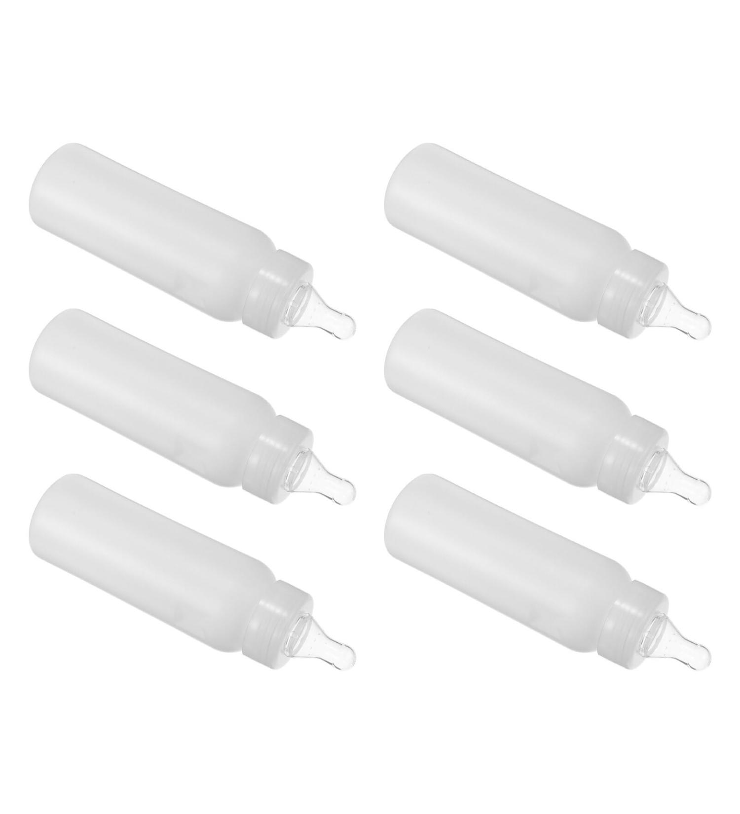 FOMIYES 6pcs Lamb Feeding Bottle Baby Bottle Feeding Supplies Cap Pet Nurser Pacifier Plastic Aldult White