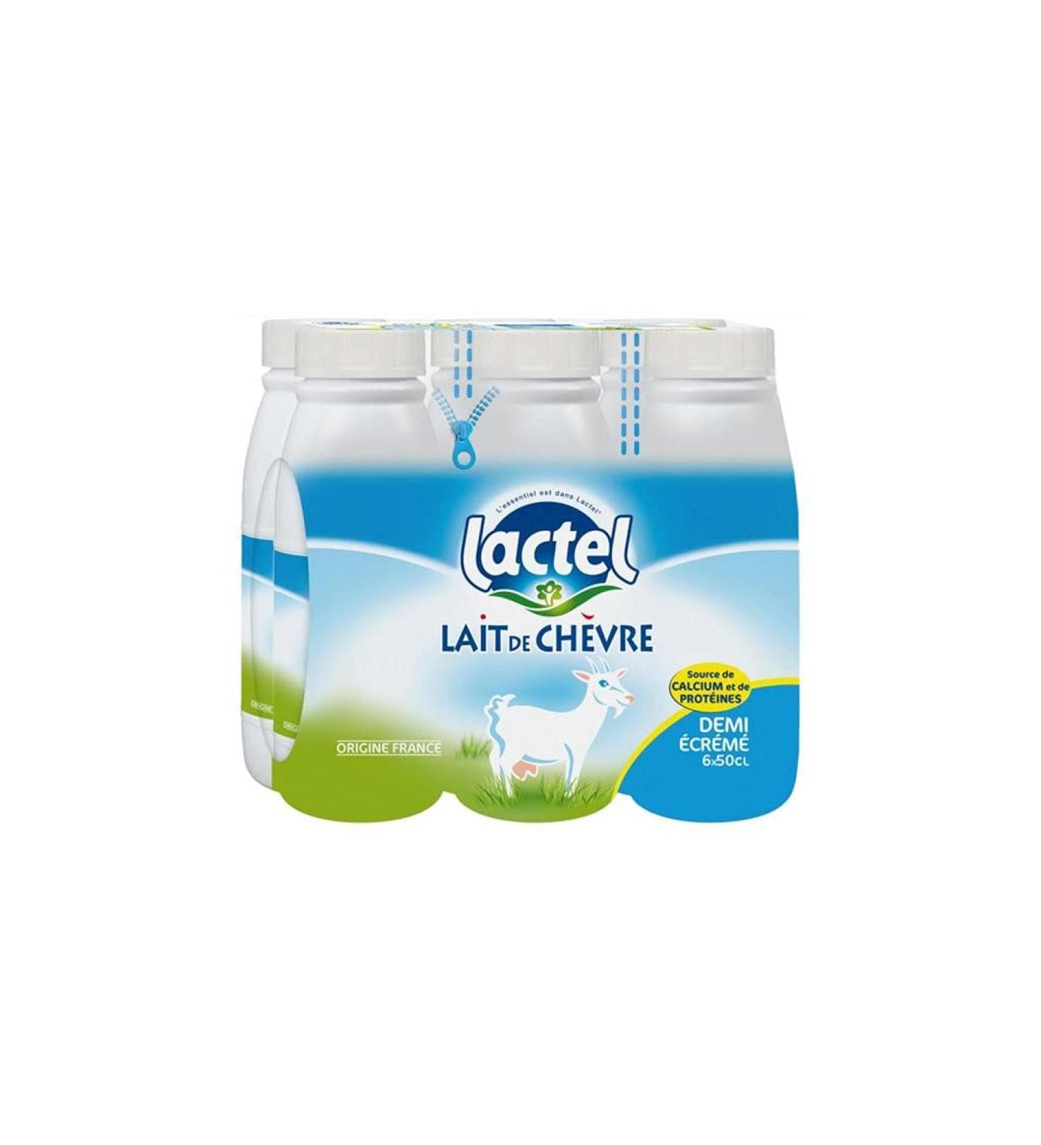 Lactel Lait de Ch vre Demi- cr m 50cl (pack de 6)