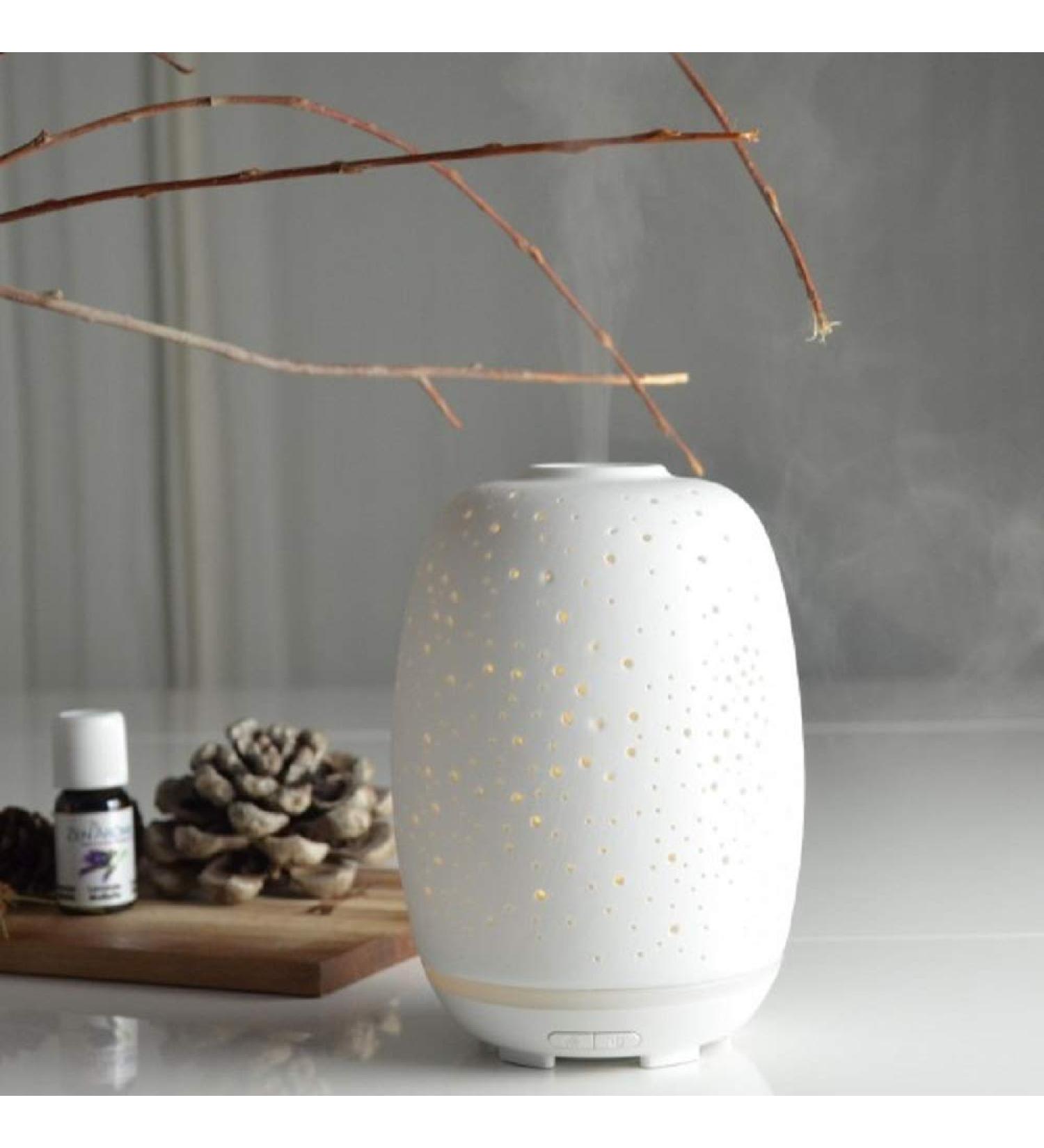 Zen'ar me Stella Essential Oil Diffuser - Ceramic Ultrasonic Aromatherapy with LED Lights & Auto Shut-Off - Multi-Functional Cold Diffuser for Home & Spa - Buy Online on GoSupps.com