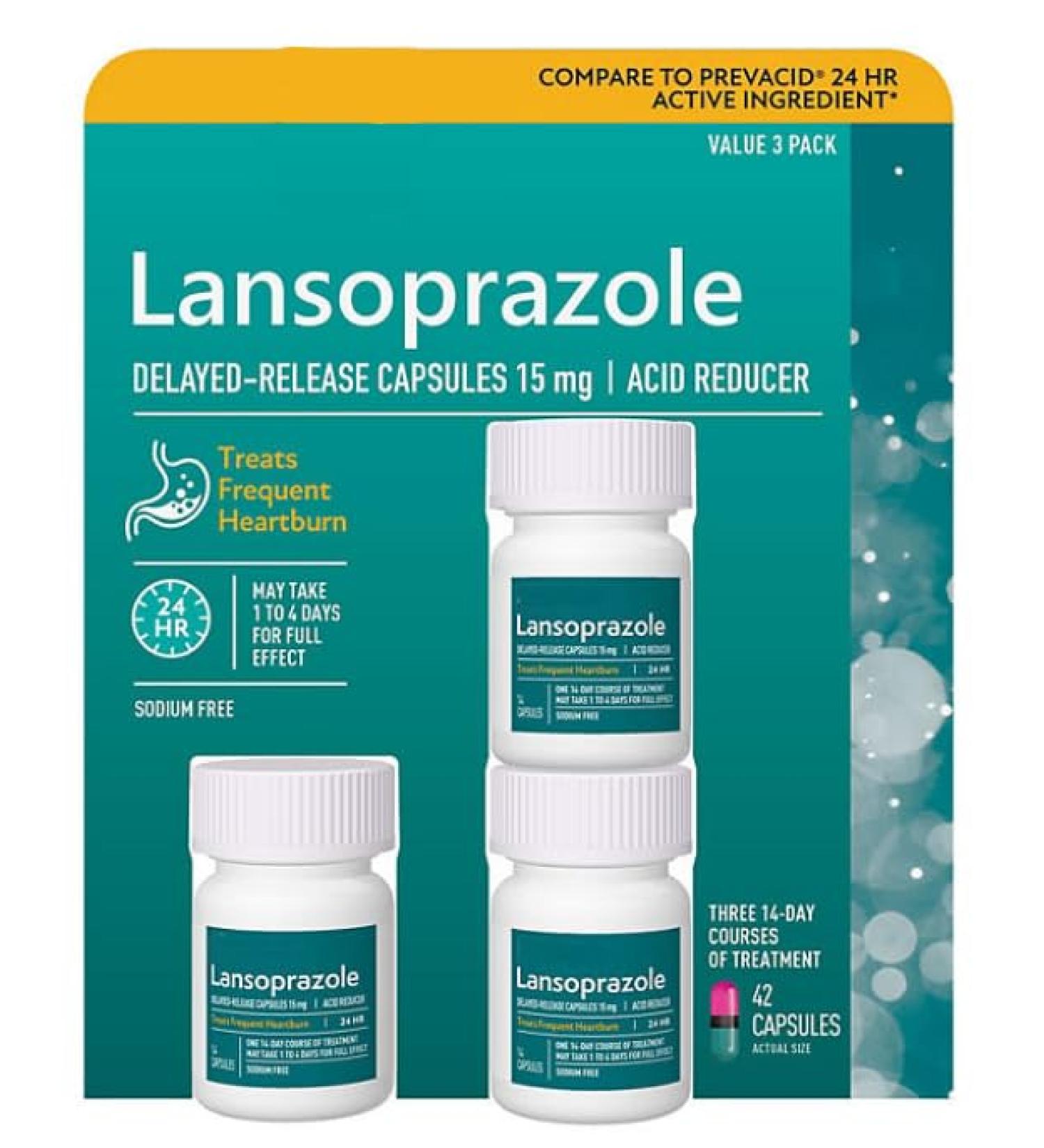 Lansoprazole Delayed Release Capsules 15 mg - 42 ct - Buy Online on GoSupps.com