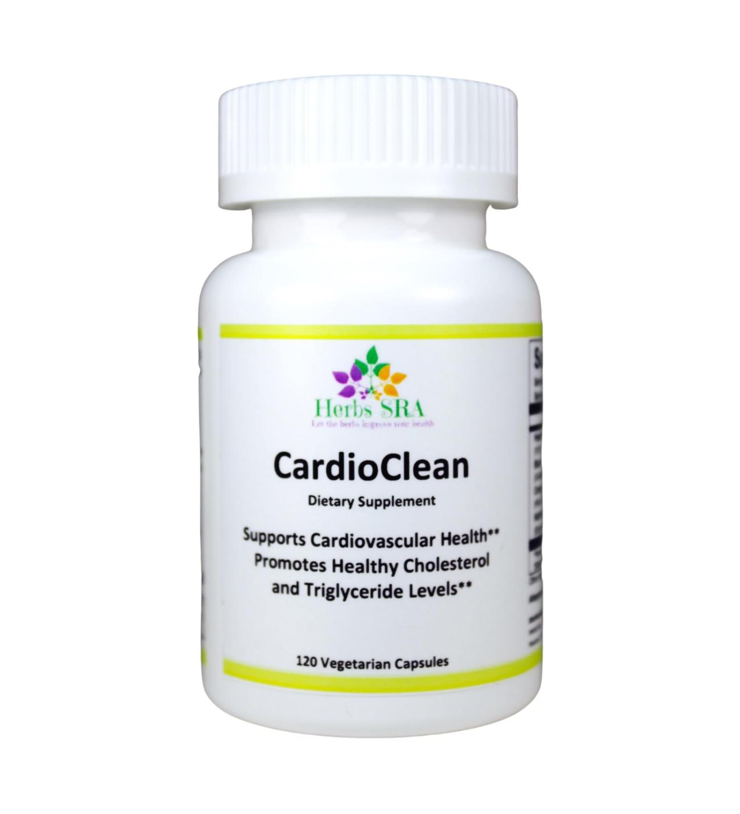 Herbs SRA CARDIOCLEAN Cardiovascular Support Supplement with Hawthorn Black Garlic Omega-3 & Nattokinase Supports Heart Health Circulation & Healthy Cholesterol Levels 120 Vegetarian Capsules - Buy Online on GoSupps.com