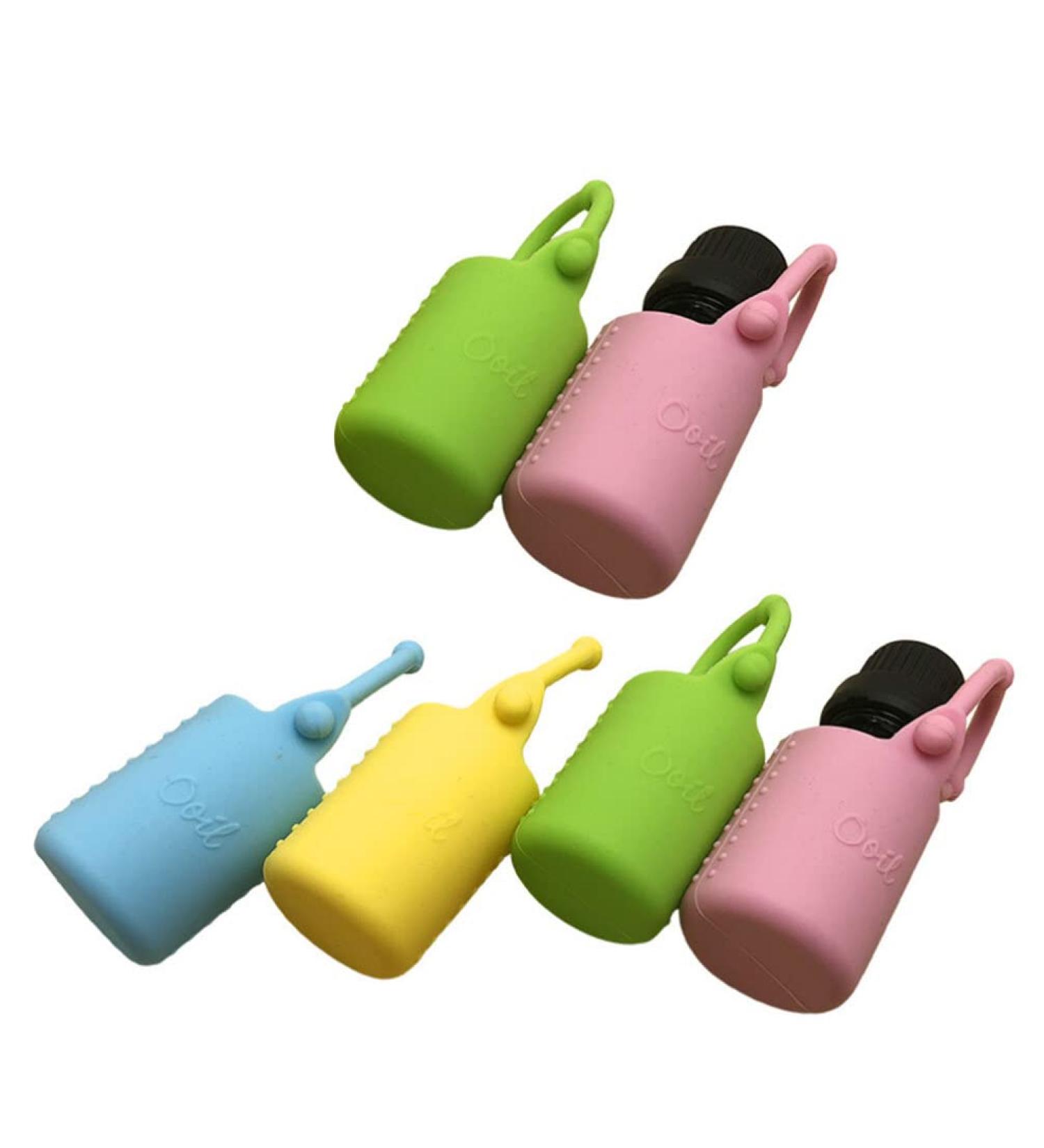 Silicone Roller Bottle 5ml for Essential Oils | Travel Cover & Carrying Bag | Portable Essential Oil Holder with Hanging Rope | Buy Now! - Buy Online on GoSupps.com