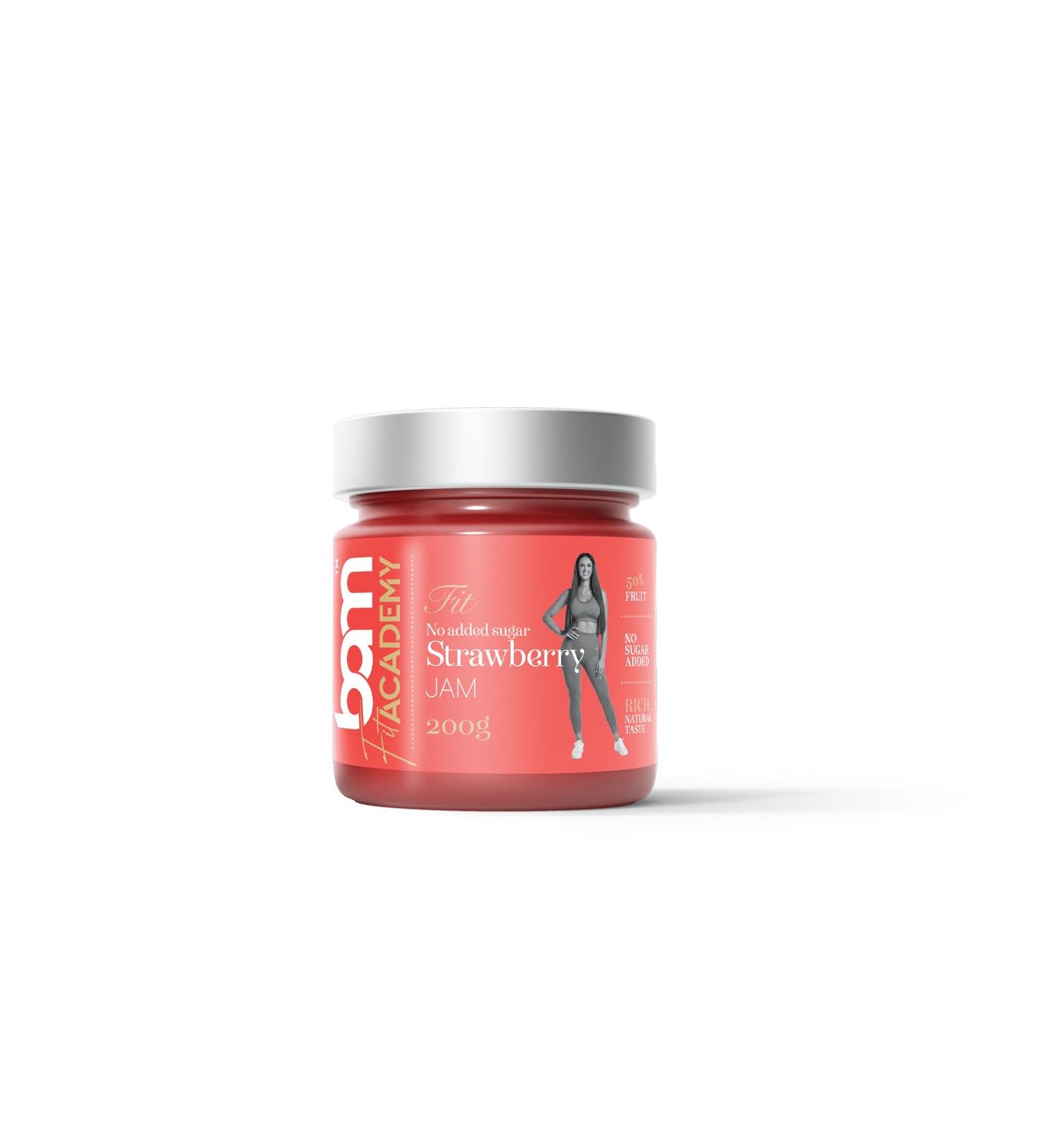 BAM Strawberry Jam No Added Sugar Perfect Topping for Desserts Home and Professional Baking 200g - Buy Online on GoSupps.com