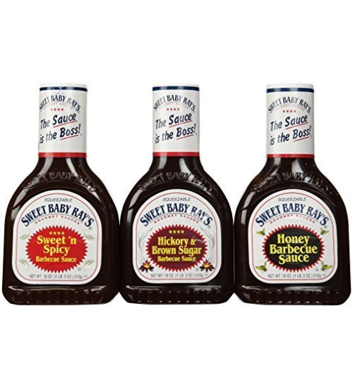 Sweet Baby Ray's Variety 3 Pack-Original Barbeque Sauce-Hickory & Brown Sugar BBQ Sauce-Sweet 'n Spicy BBQ Sauce-18oz. bottles by Sweet Baby Ray's