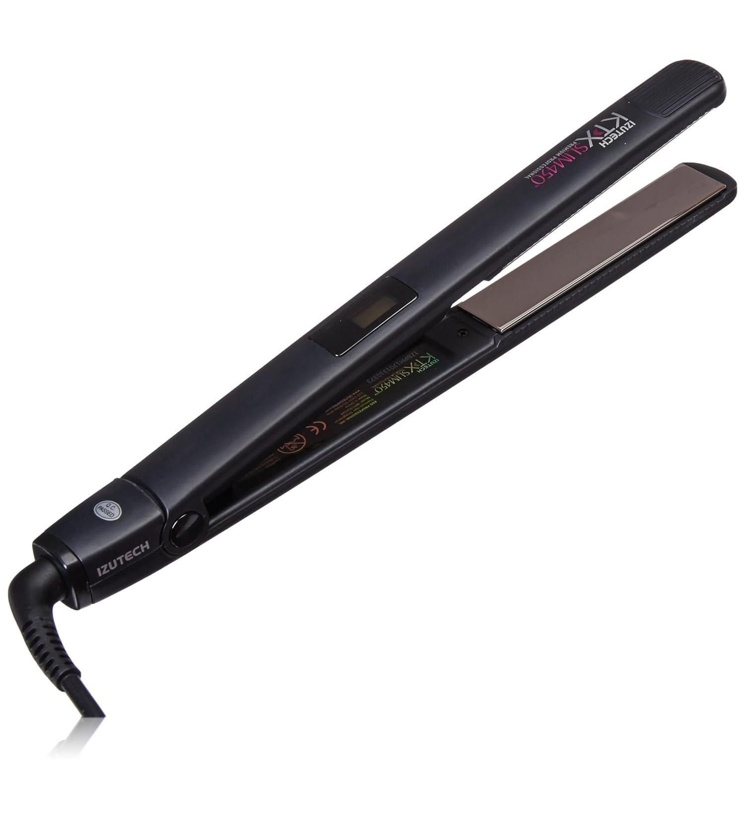 KTX Slim450 Titanium Flat Iron - 1" Professional Hair Straightener | Adjustable Heat Up to 450 F | Dual Voltage & Auto Shut-off for Safe Travel - Buy Online on GoSupps.com