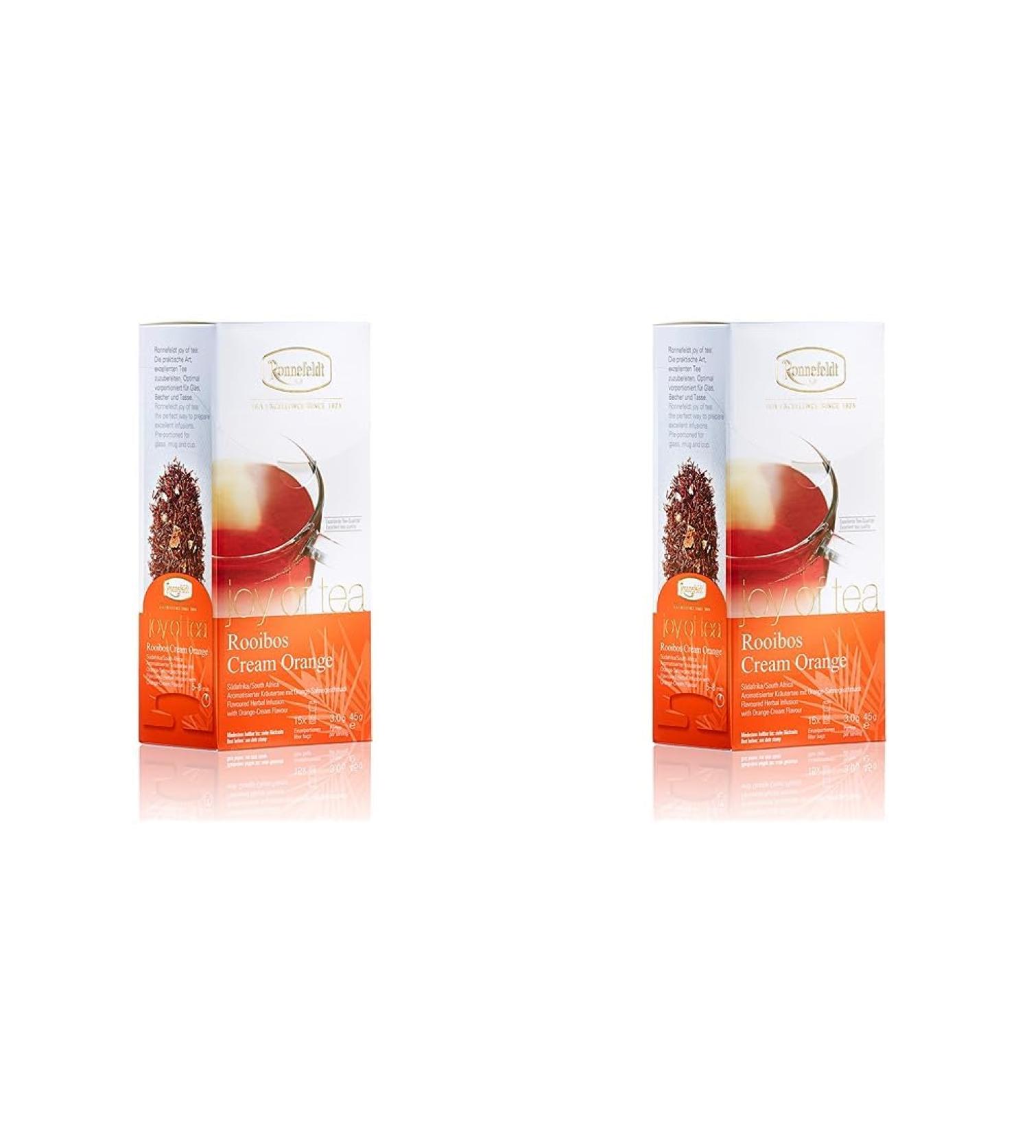 Ronnefeldt Rooibos Cream Orange "Joy of Tea" - herbal tea with orange cream taste 15 tea bags 45 g (pack with 2) 15 pieces (2 pack)