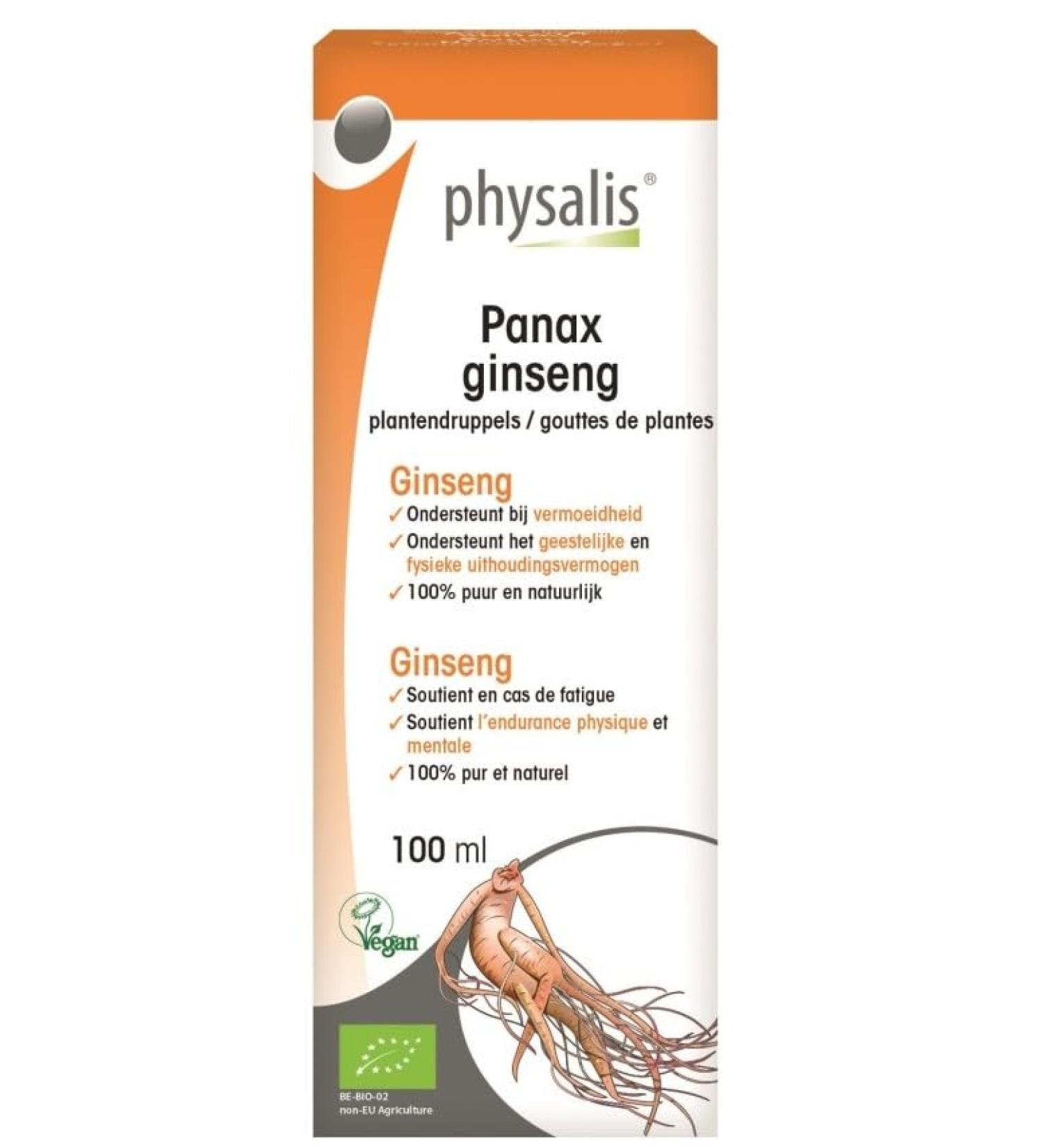 Physalis Panax Ginseng Plant Drops 100 ML Organic
