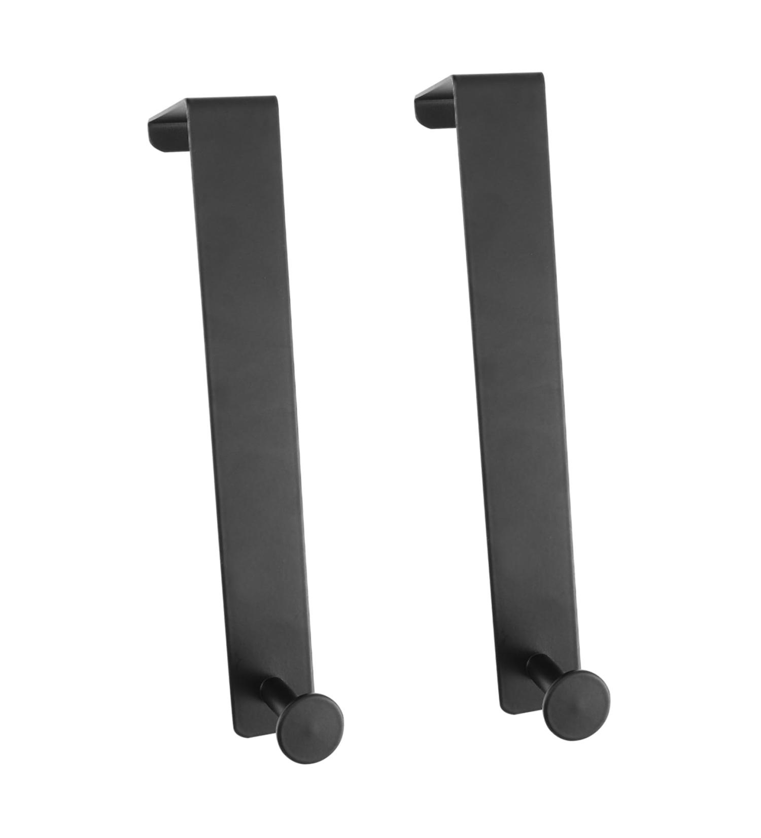 Housoutil 2pcs Door Hook Wall Mounted Clothing Rack Over Door Coat Hooks Door Back Hook No Punching Key Chain 21x4.5cm Black - Buy Online on GoSupps.com