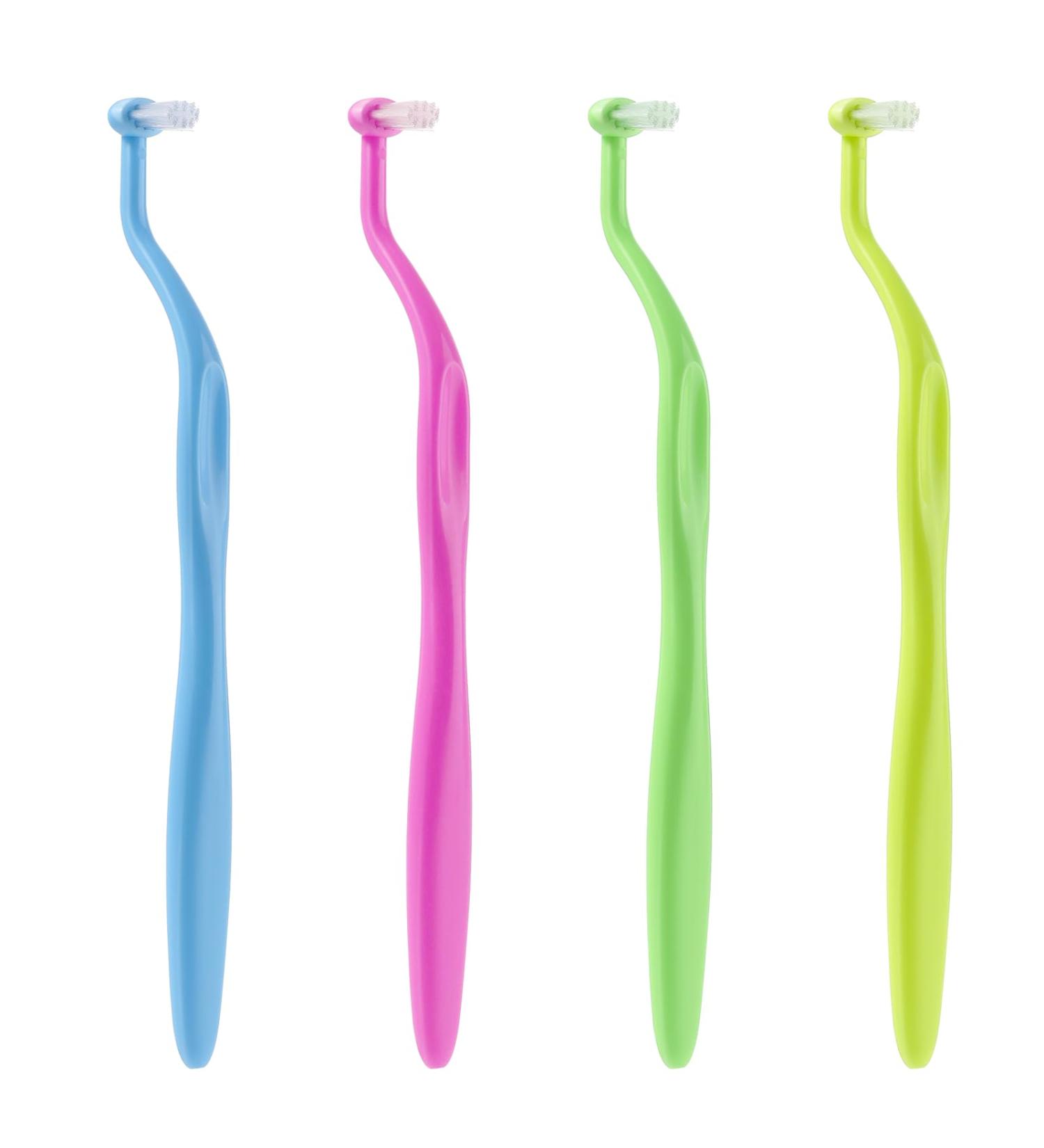Qianyu 4-Piece Orthodontic Tuft Toothbrush Set - Ideal for Braces & Dental Care | International Shipping Available - Buy Online on GoSupps.com