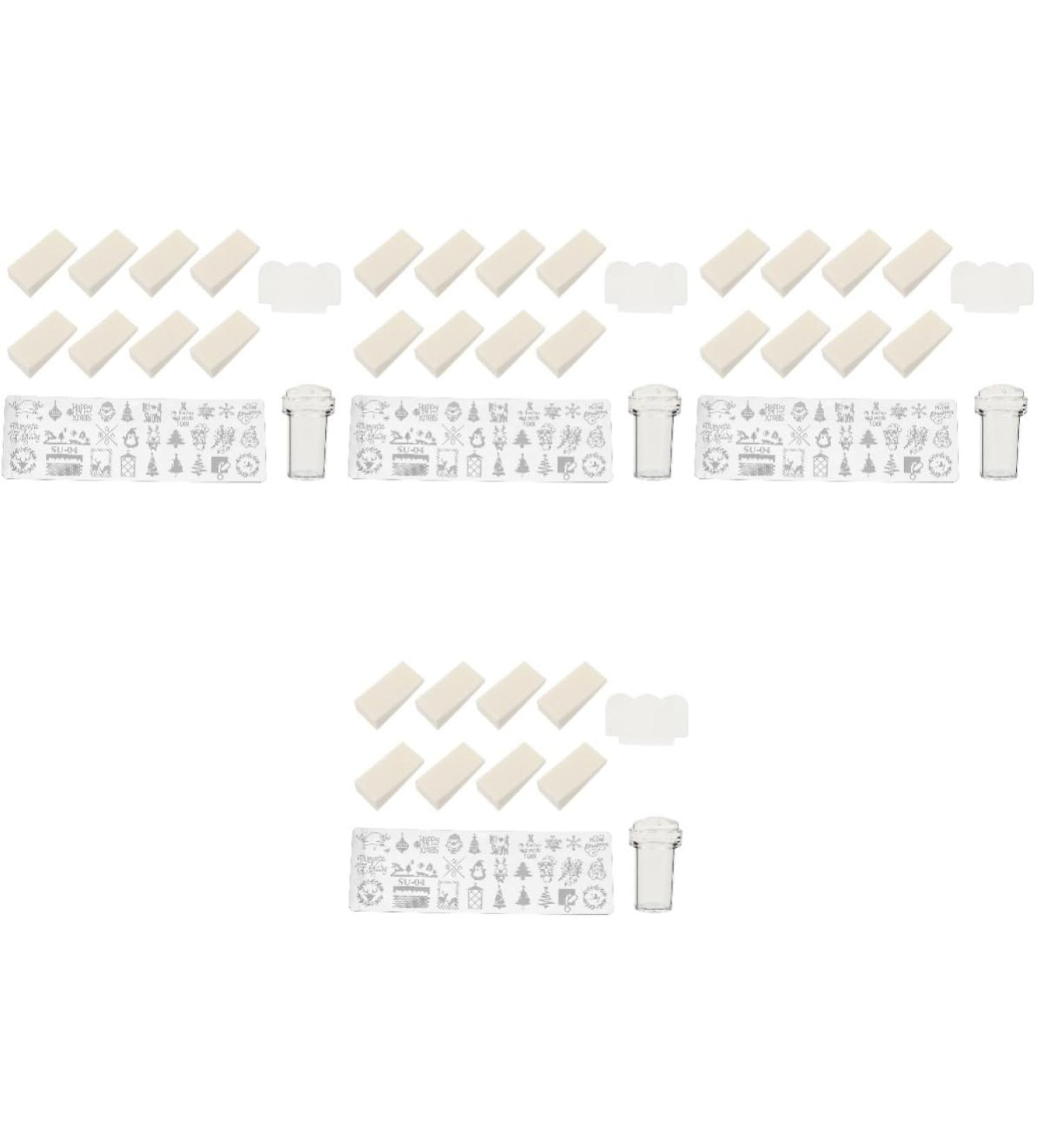 POPETPOP 4 Sets nail print template nail art stamping plates nail art equipment nail stamping stencils christmas nail DIY nail art tools Nail Polish Kit gel kit blush Stainless steel sponge - Buy Online on GoSupps.com