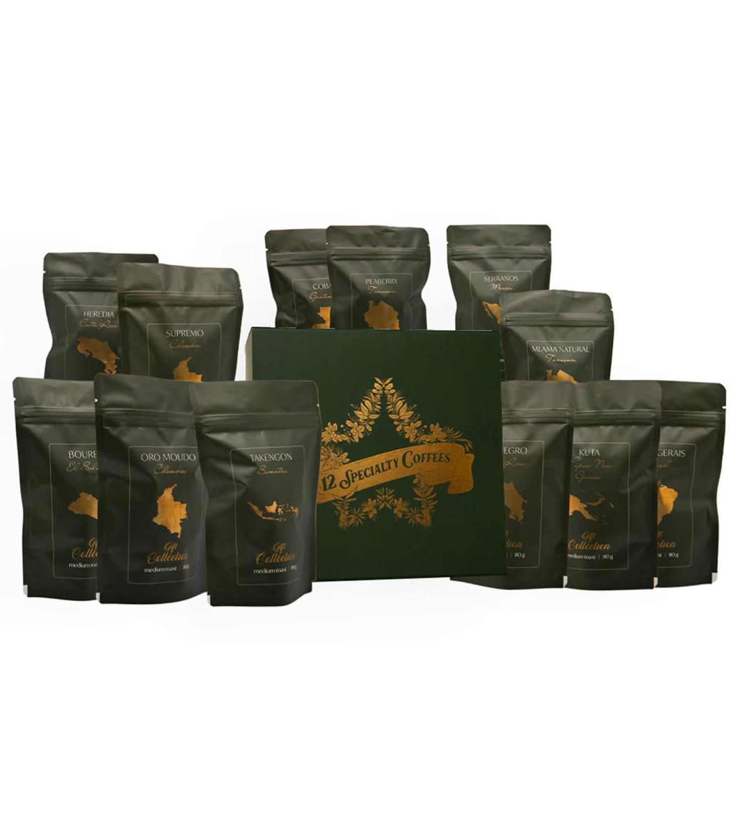 Green Coffee Co Specialty Coffees of Christmas | 12 Bag Gift Box Set Assorted varieties have been freshly roasted and ground specifically for this box. (1 pack bags) Count (Pack 1) - Buy Online on GoSupps.com