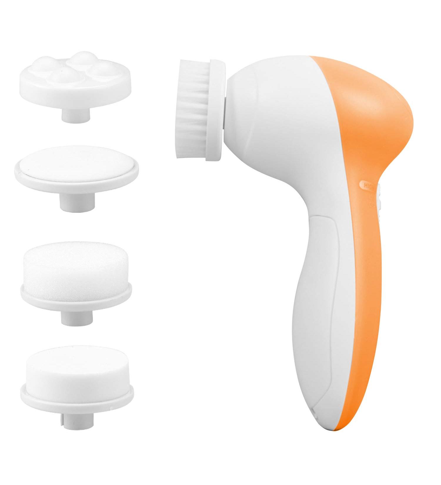 Gackoko Facial Cleansing Brush-Waterproof Face Spin Brush Set with 5 Brush Heads