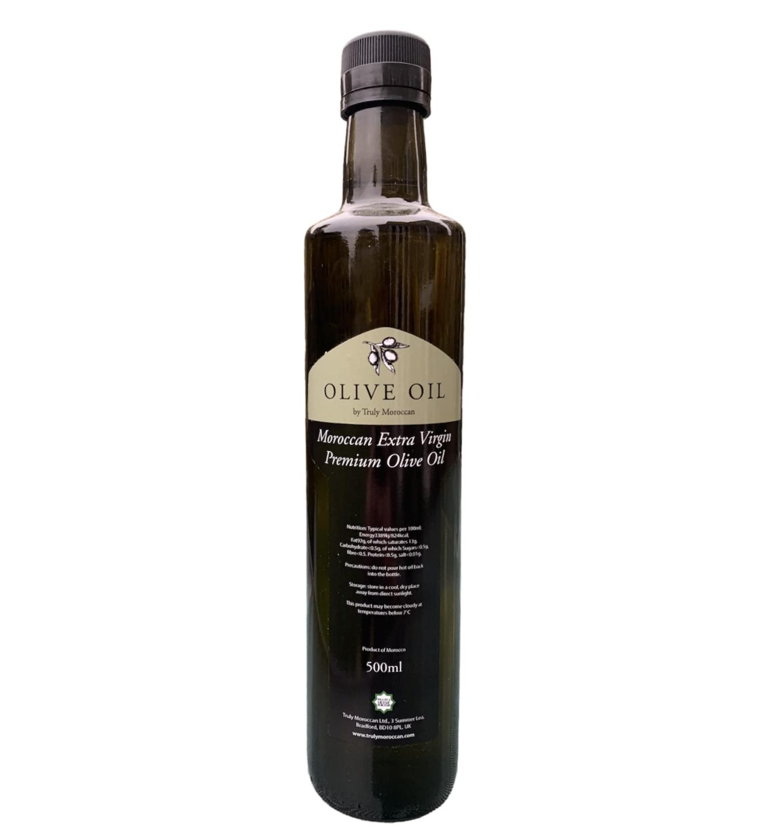 Truly Moroccan Extra Virgin Olive Oil Bottle 500ML | Rich In Antioxidants | Keto Friendly EVOO | Made With Pure Non-GMO Moroccan Olives - Buy Online on GoSupps.com