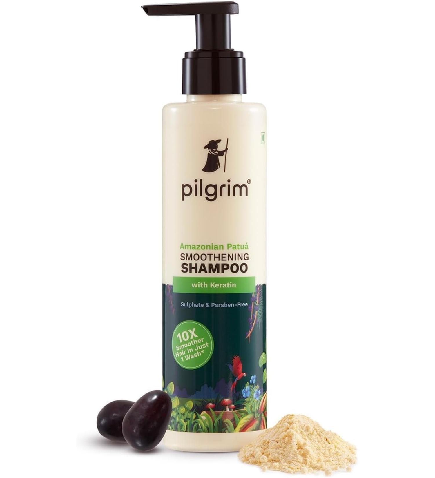 Pil-grim Patu & Keratin Hair SMOOTHENING SHAMPOO for Dry & Frizzy hair | Sulphate & Paraben free shampoo for Women & Men | Shampoo for hair Smoothening & healthy scalp | 200 ml - Buy Online on GoSupps.com