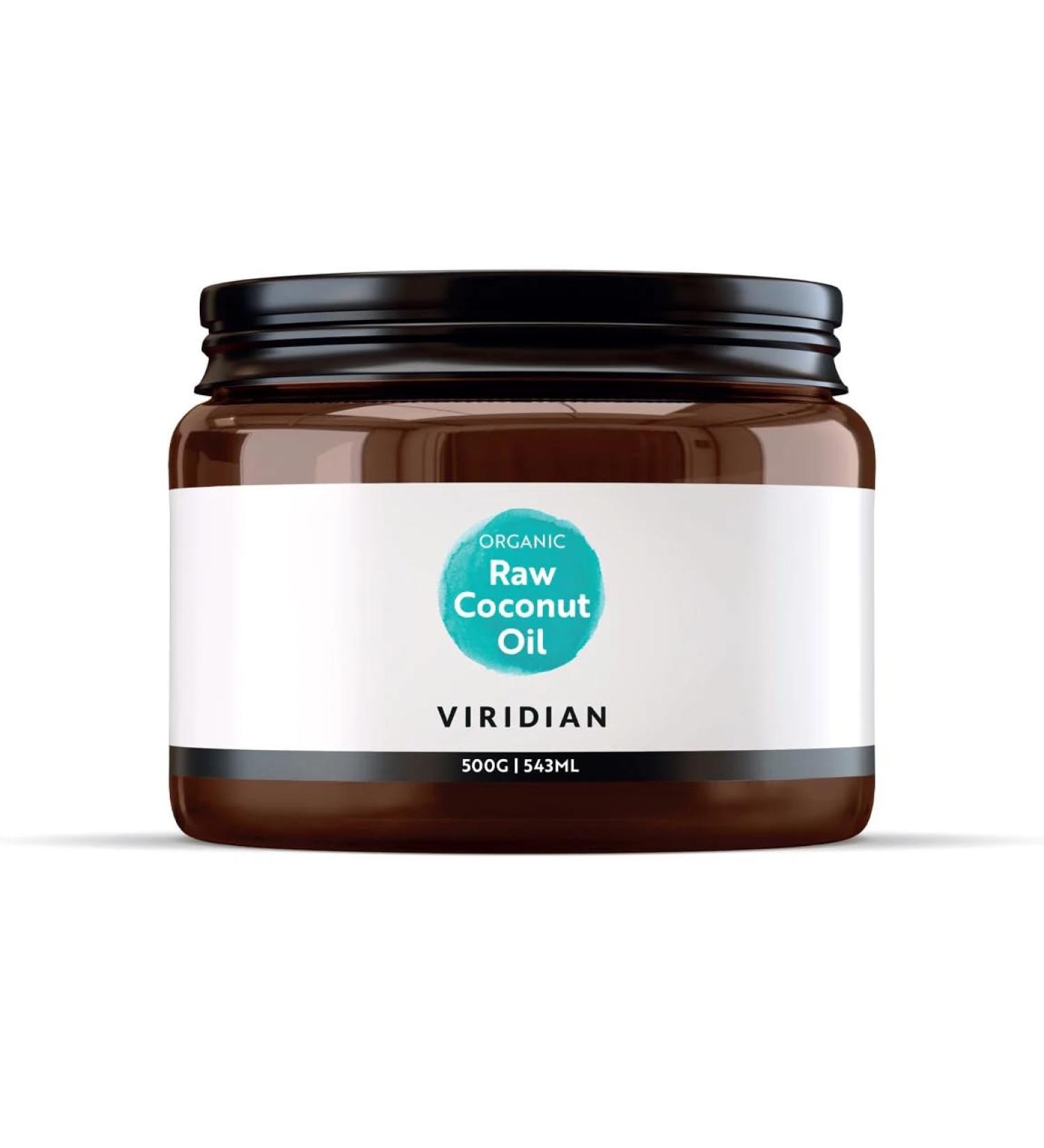 Viridian - 100% Organic Raw Virgin Coconut Oil 500g | Rich in MCTs Handmade using Traditional Methods | Suitable for Cooking or Applying Topically | No Artificial Fillers No Additives