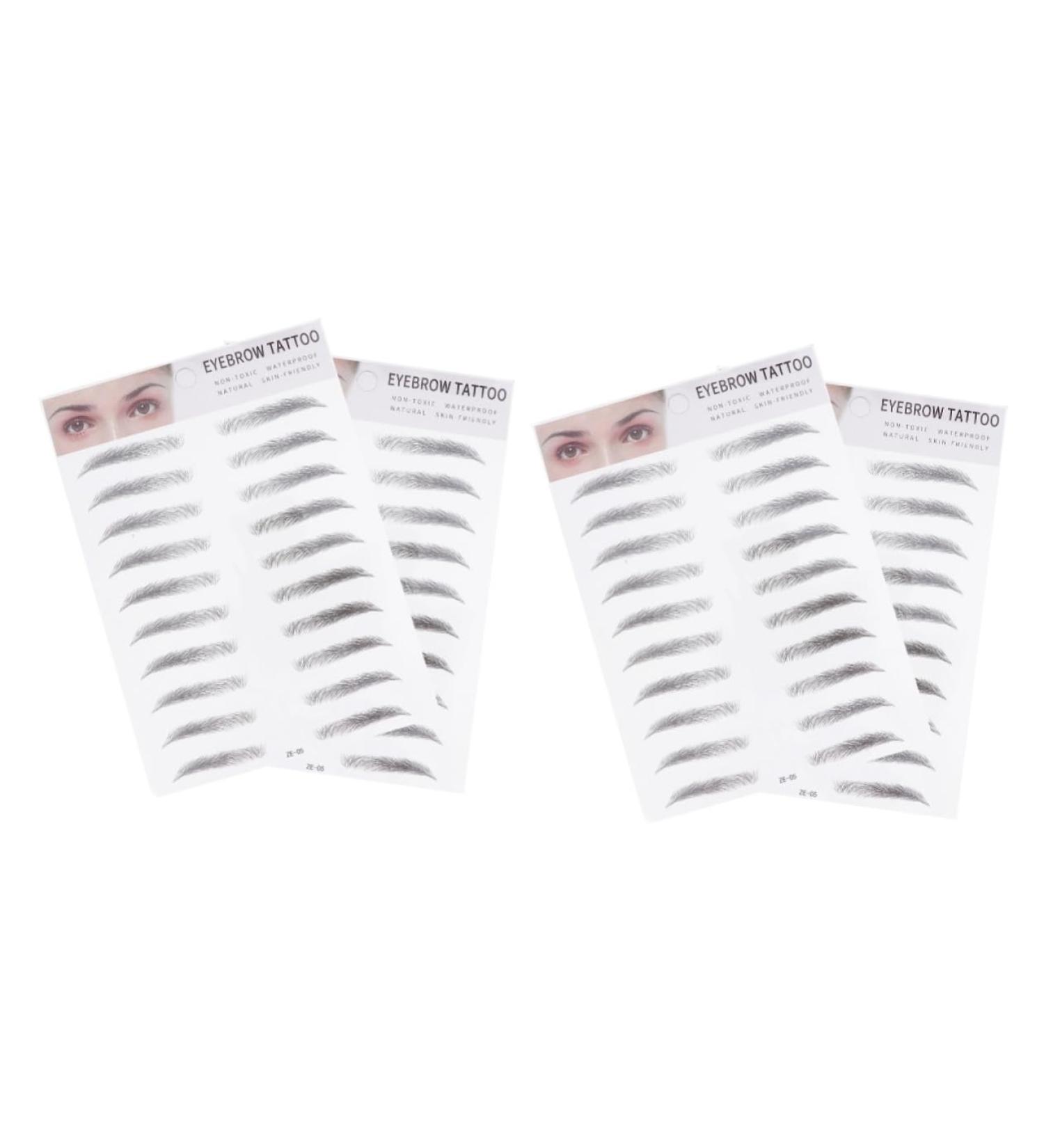 FOMIYES 4 Pcs 3d Eyebrow Stickers Beauty Kit Stickers Waterproof Hair Like Eyebrows 4d Cosmetic Stencil 1 count (Pack of 1) Blackx2pcs - Buy Online on GoSupps.com