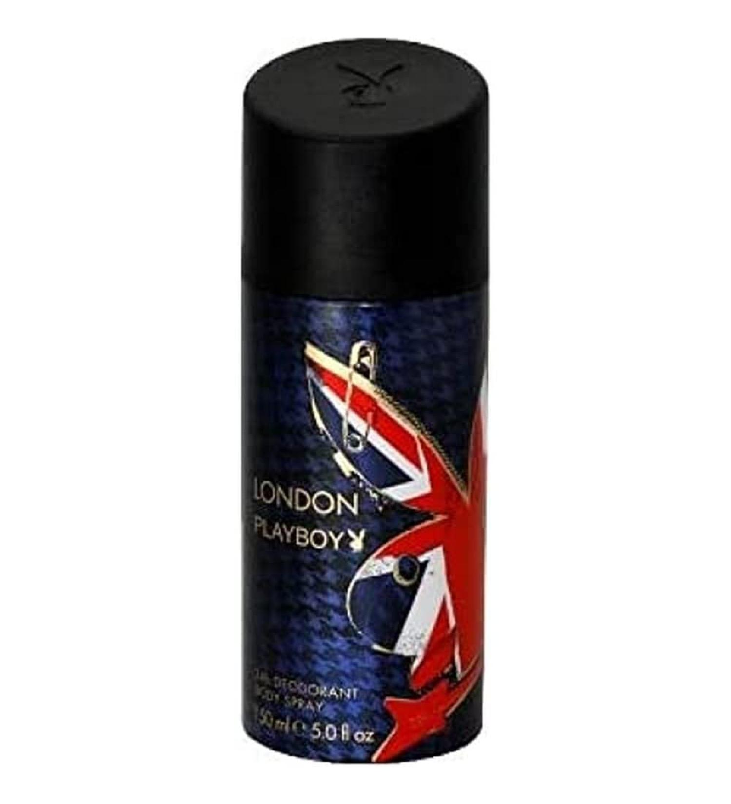 Playboy London Deodorant Spray for Men  5 Ounce