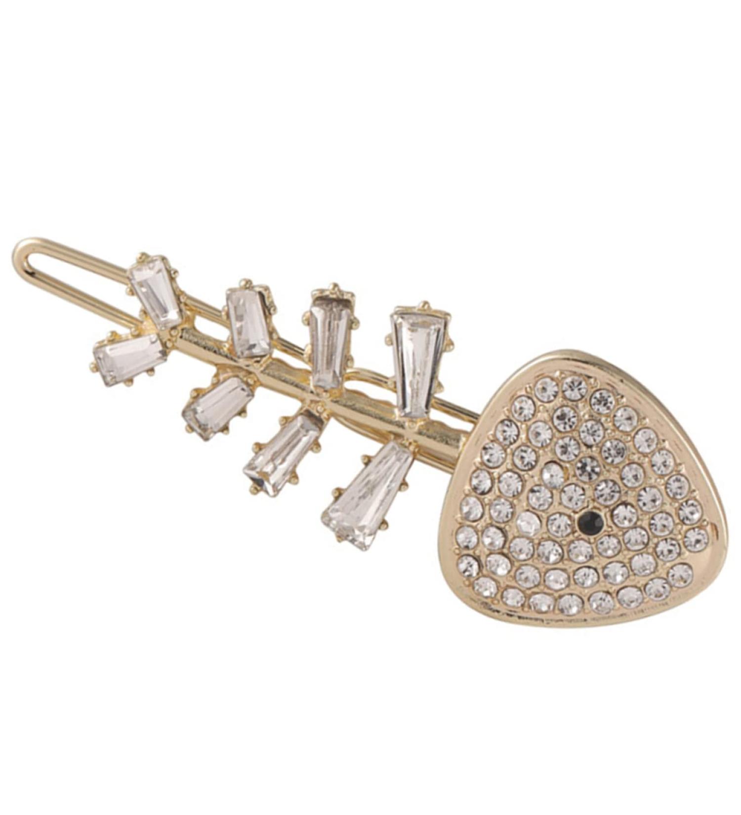 Beatifufu Fish Bone Shaped Hair Clips Girls Rhinestone Hairpins Cute Hair Barrettes Fishbone Hair Decoration Parties Holidays - Buy Online on GoSupps.com