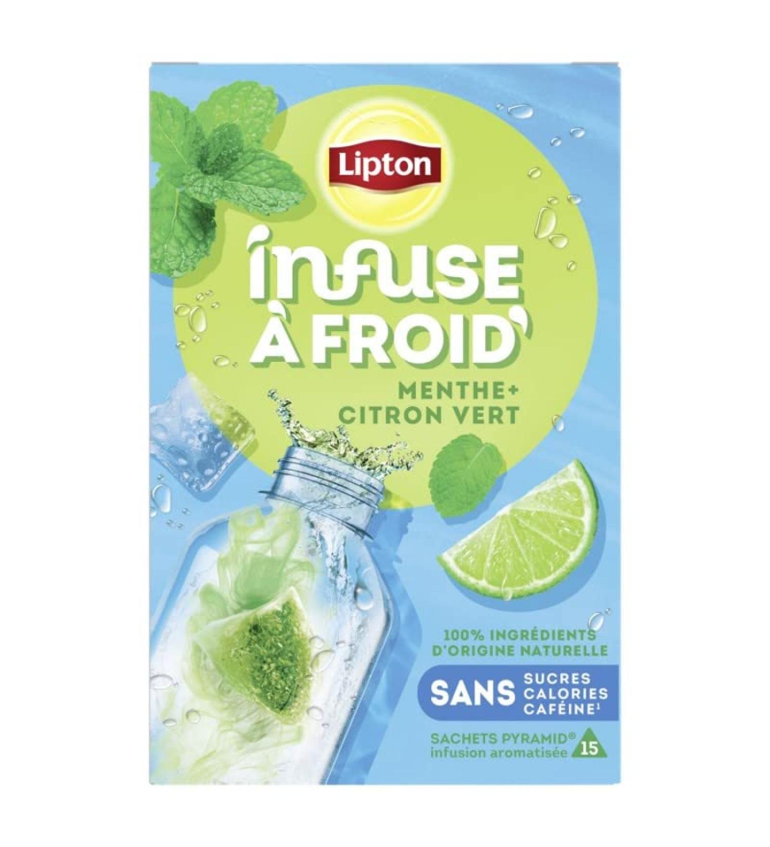 LIPTON - Infuse Froid Menthe Citron Vert X15 35G - Lot De 4 - Vendu Par Lot - Buy Online on GoSupps.com