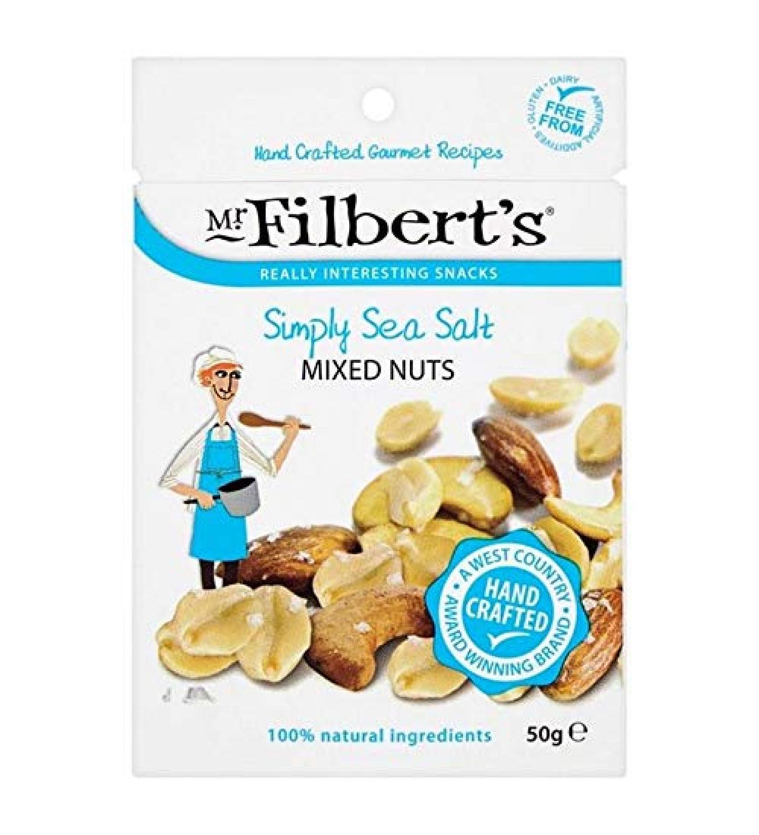2X Mr Filberts Simply Sea Salt Mixed Nuts 50g
