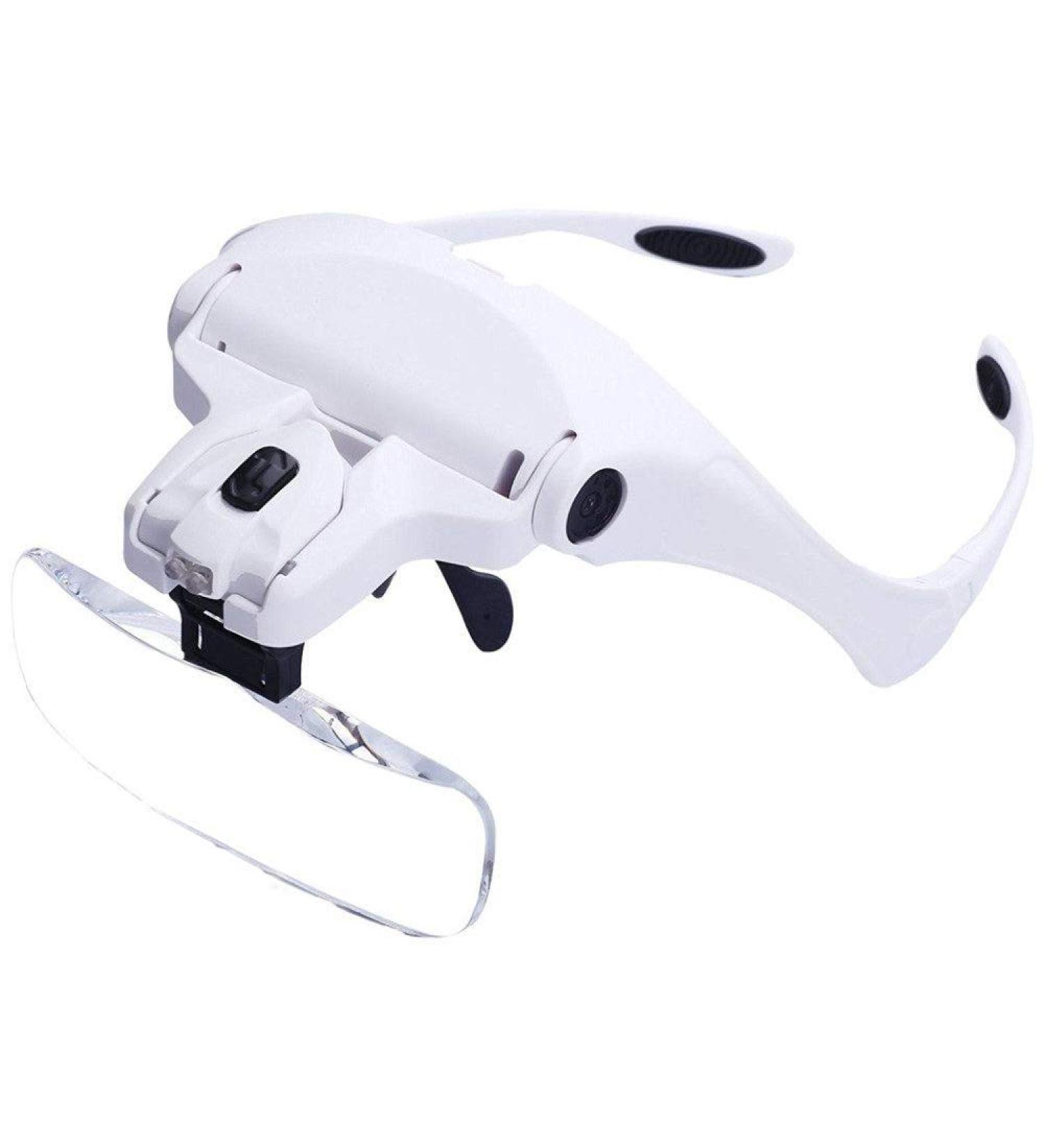 YORKING Head Mount Magnifying Glasses with 2 Led Light 1X to 3.5X Zoom Handsfree Reading Magnifier Glasses with 5 Detachable Lenses for Repairing Crafts Jewelry Reading Aid - Buy Online on GoSupps.com