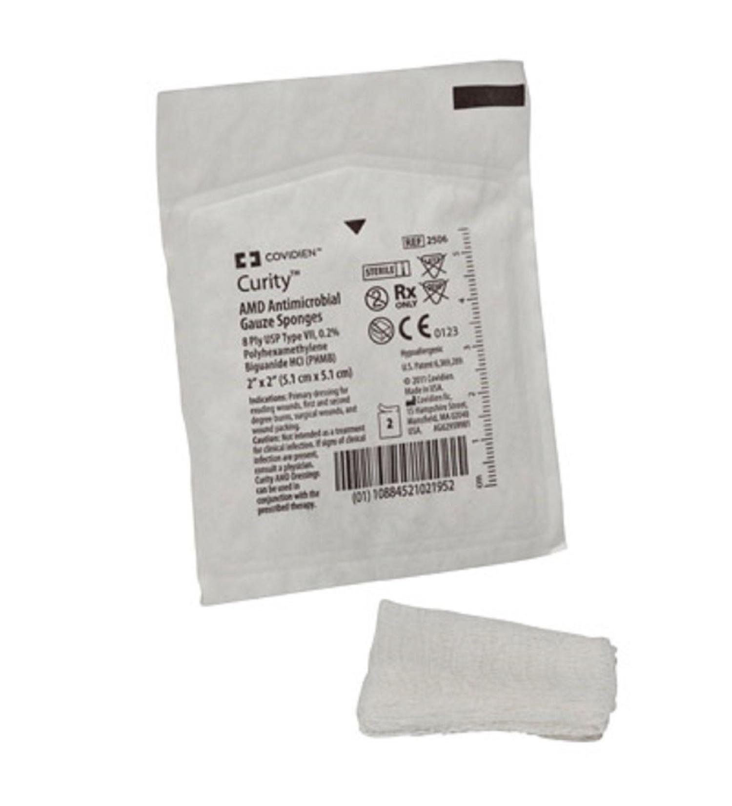 Kendall Curity AMD Gauze 4"X4" 12 Ply Sterile - Box of 50 - Model 2533