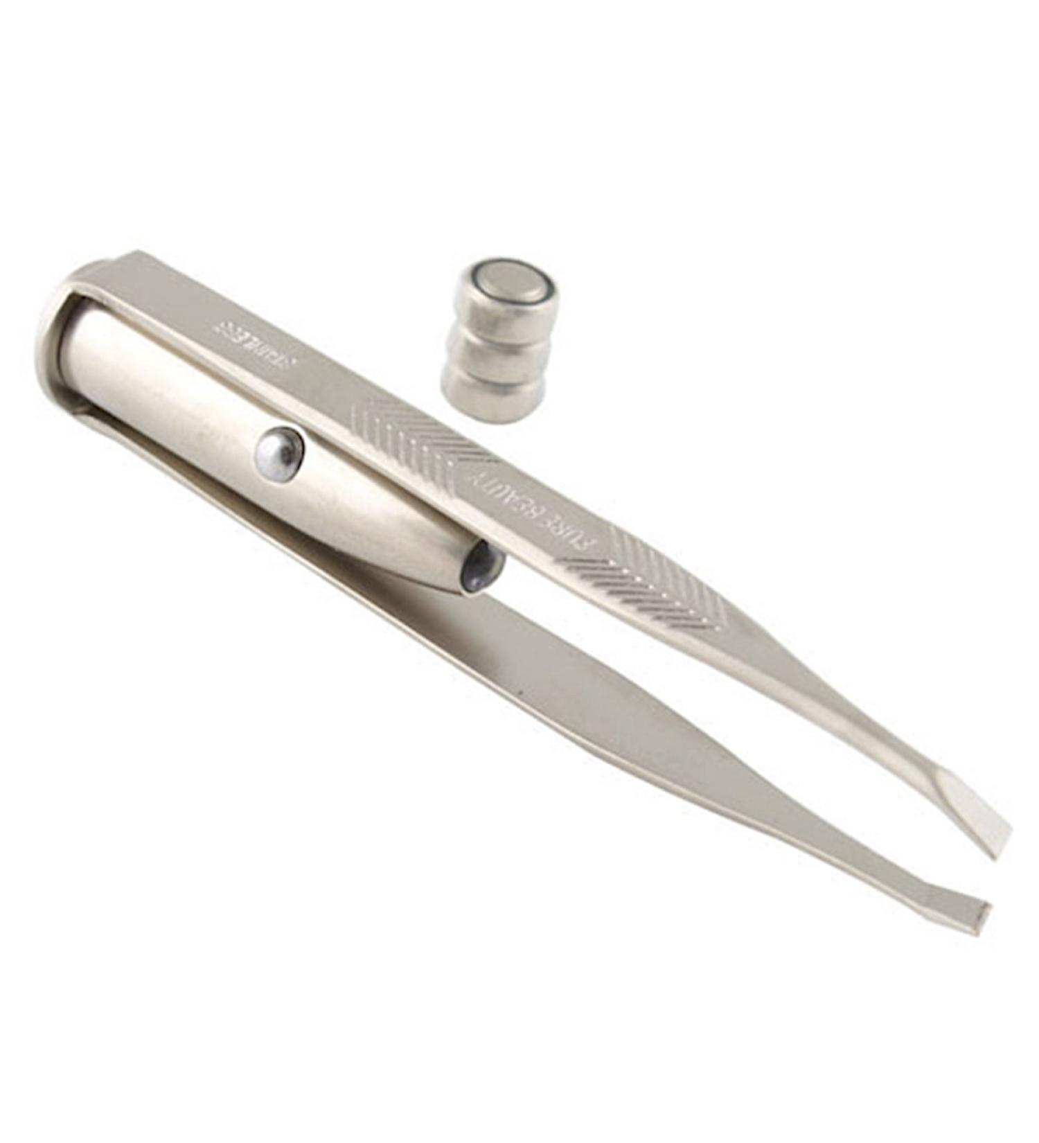 Premium Light Steel Precision Tweezers for Hair Removal | Sloping Tip for Face Nasal & Splinter Care - Buy Online on GoSupps.com