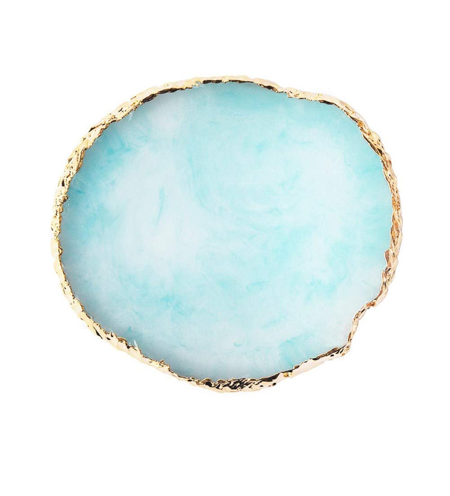  LAEMALLS Professional Nail Art Palette Resin Material Nail Polish Holder Color Palette for Drawing Cosmetic Mixing Nail Art (Blue) #5 - Buy Online on GoSupps.com