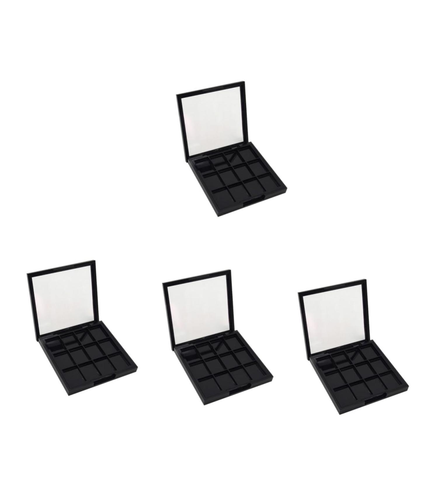 WOONEKY 4 Pcs 12 Empty Eyeshadow Dish Makeup Pallets for Women Travel Eyeshadow Highlight Empty Makeup Black - Buy Online on GoSupps.com