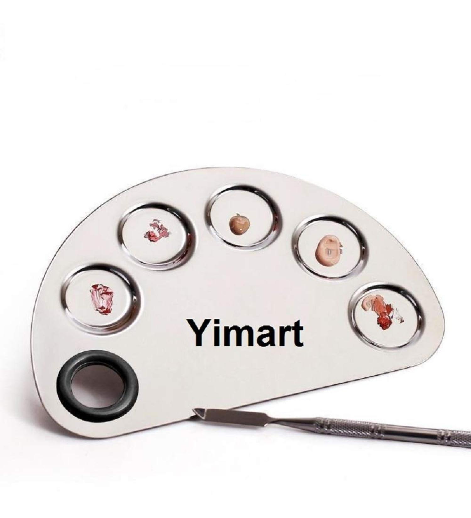 Yimart Pro Stainless Steel Makeup Palette & Spatula - Ultimate Mixing Tool for Cosmetic Artists | International Shipping Available - Buy Online on GoSupps.com