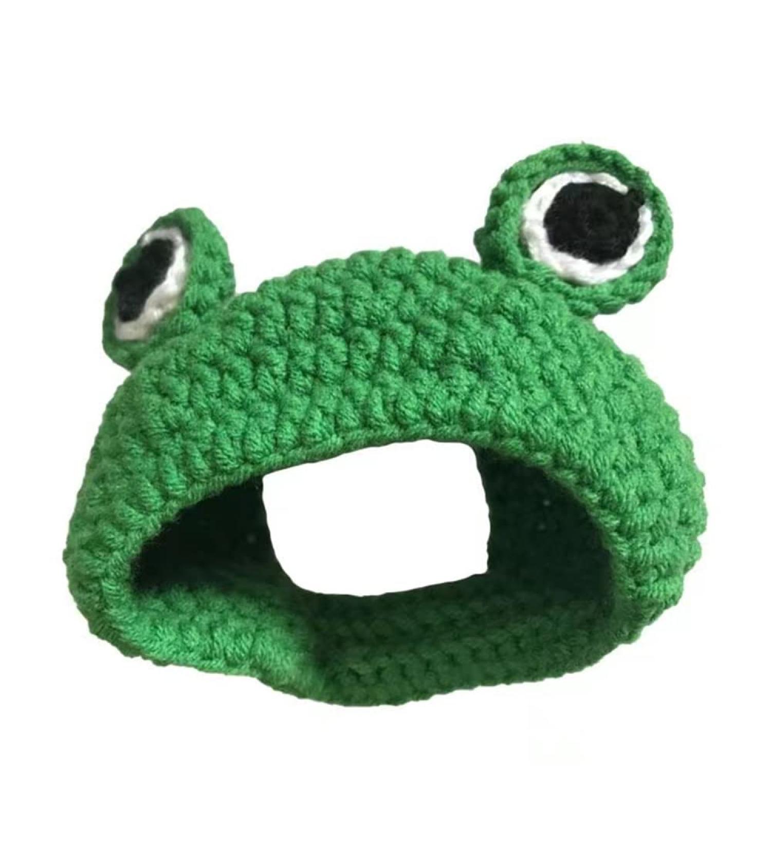 1Pcs Pet Funny Hat Cute Cat Hat Cartoon Dog Hat Adorable Frog Shape Pet Cap Pet Hair Band Hat Weaving Pet Grooming Supplies for Kitten Puppies  - Buy Online on GoSupps.com