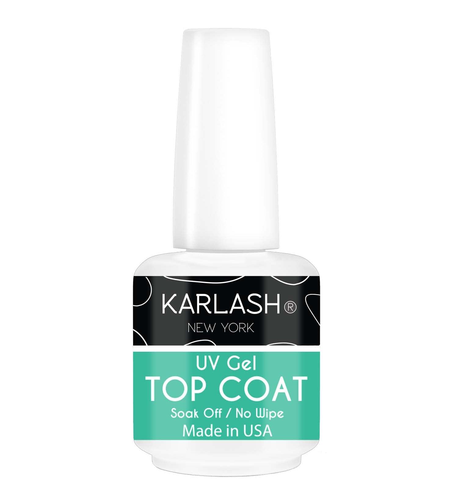 Karlash Professional 15ml No Wipe Gel Top Coat - USA Made & Long Lasting Shine - Soak Off UV Gel - 0.51 Fl Oz - Buy Online on GoSupps.com