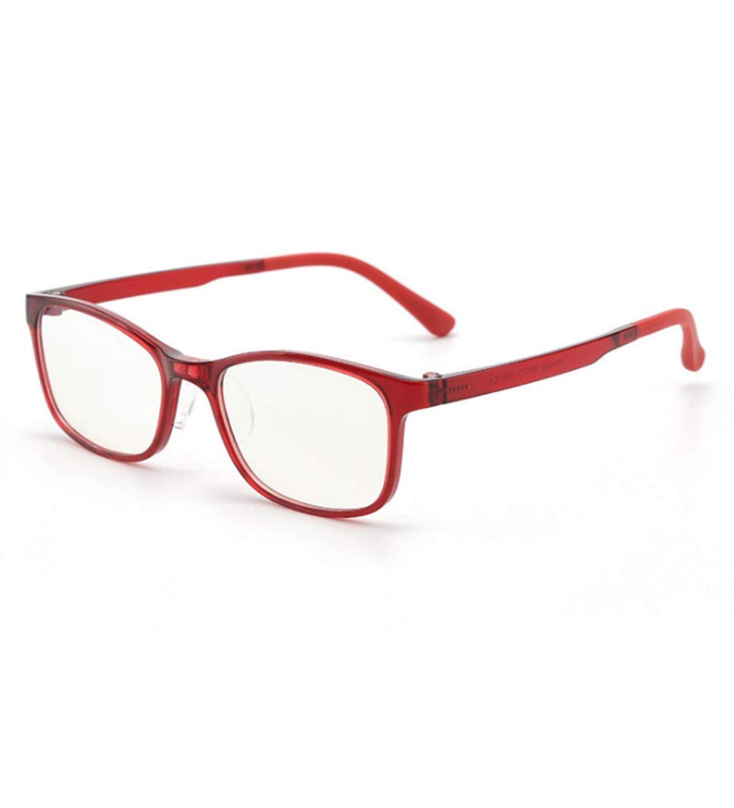 Glasses without presumption young girls anti-blue light computer glasses uV protection blue light filter glass pc TV online lessons protective glasses nerd glasses clear lens glasses frame with glasses case red