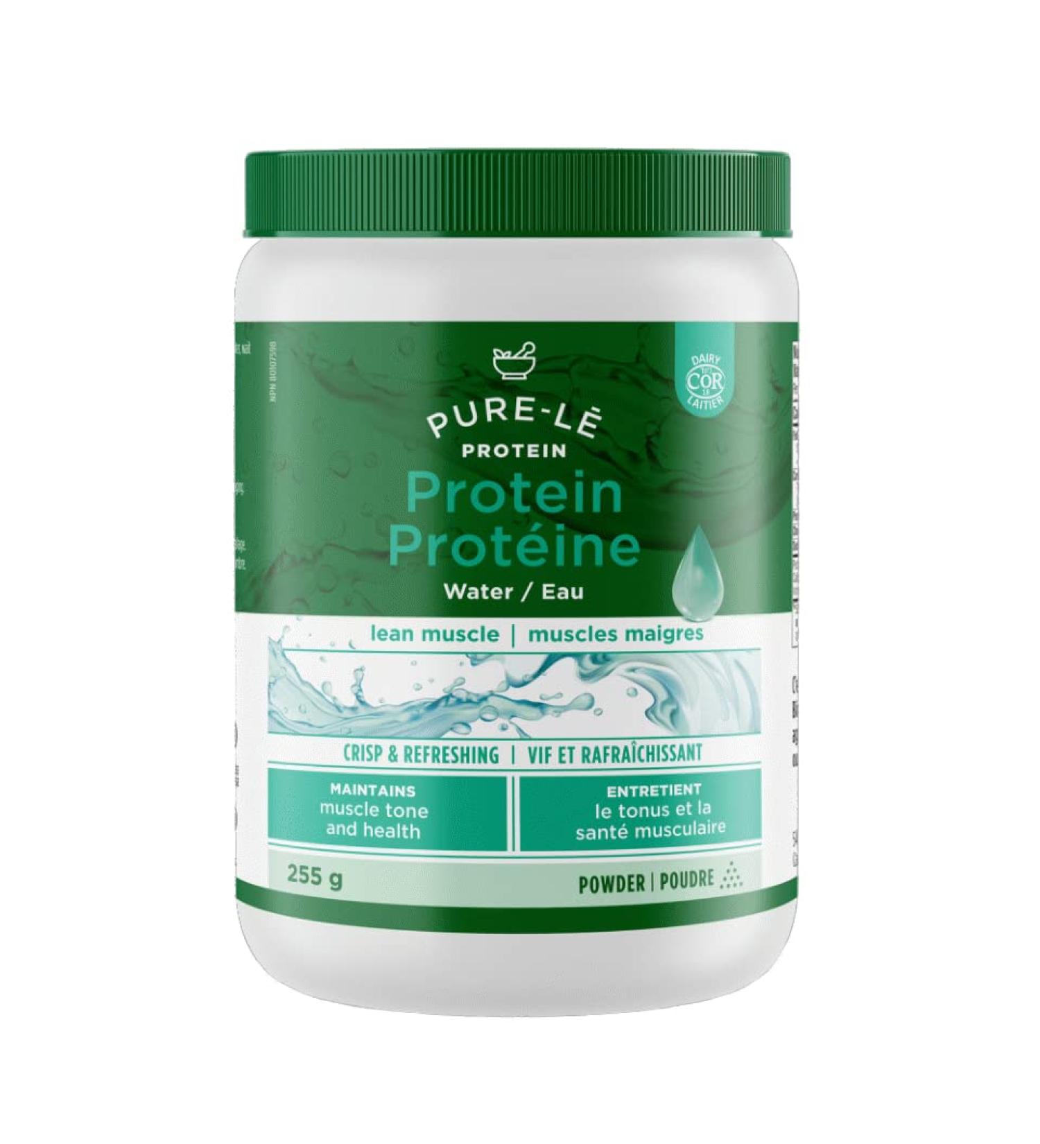 Pure-le Protein Water - Virtually Taste Free Non-Thickening All Natural Zero Carbohydrate - 100% Grass-Fed Hydrolysed Whey Protein Isolate Pastured Raised Lactose-free Hormone Free Soy Free GMO Free Gluten Free - Made in Canada Water (Unflavoured) - Buy Online on GoSupps.com