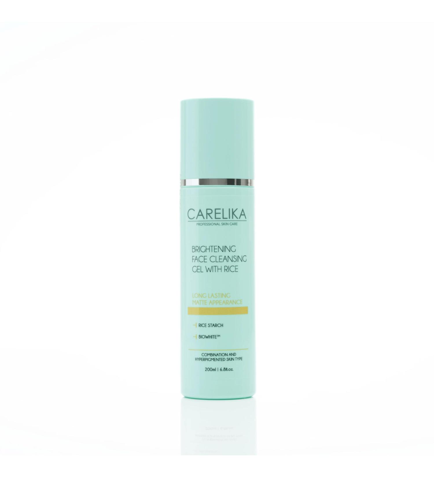 CARELIKA Brightening Face Cleansing Gel with Rice Extract Gentle Cleanser for Combination & Oily Skin 200ml