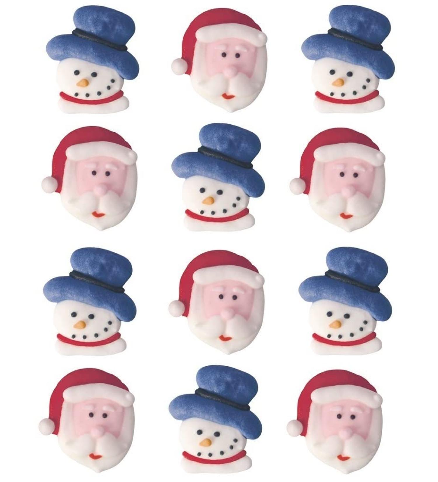 Edible Christmas Cake Decorations Santa Snowman x12. - Buy Online on GoSupps.com