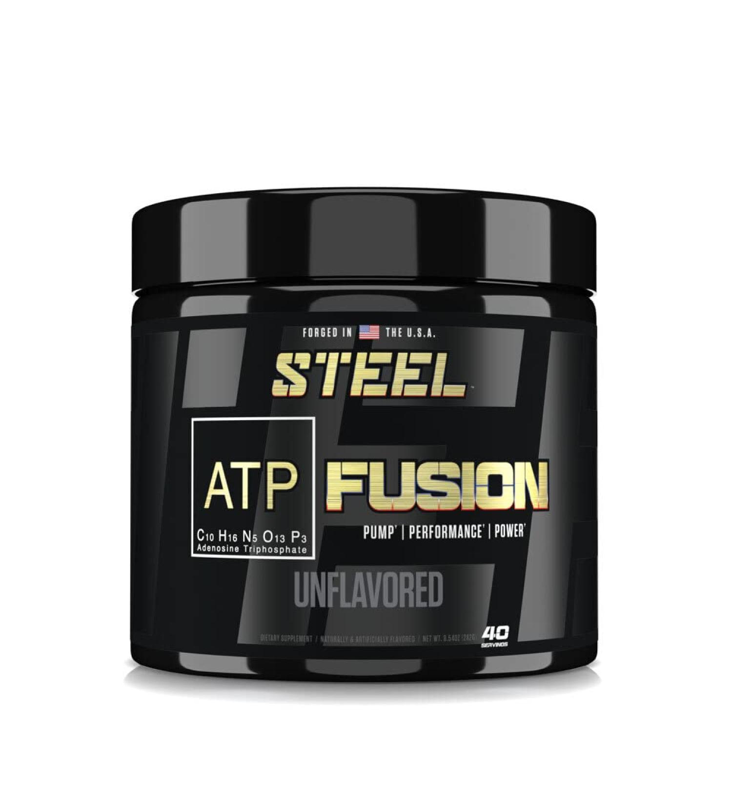 Steel Supplements ATP-Fusion | Optimized Absorption Creatine Monohydrate Workout Supplement | Bloat Free Formula for Faster Recovery with Creatine Monohydrate Powder | 40 Servings